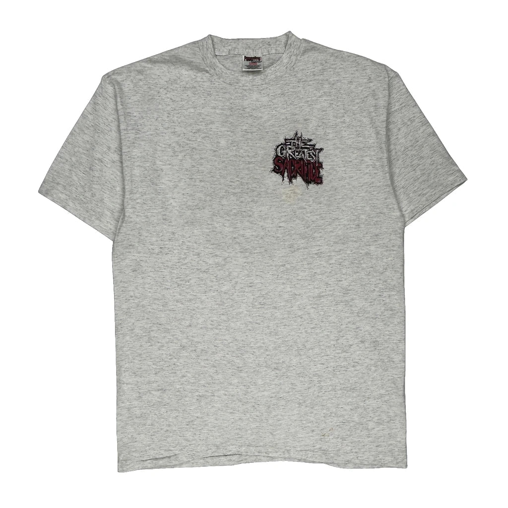 Baseball Oneita Graphic T-Shirt - XL Grey Cotton Refurbished - Thrifted (note: this is a term often used to describe second- refurbished available on Cerqular