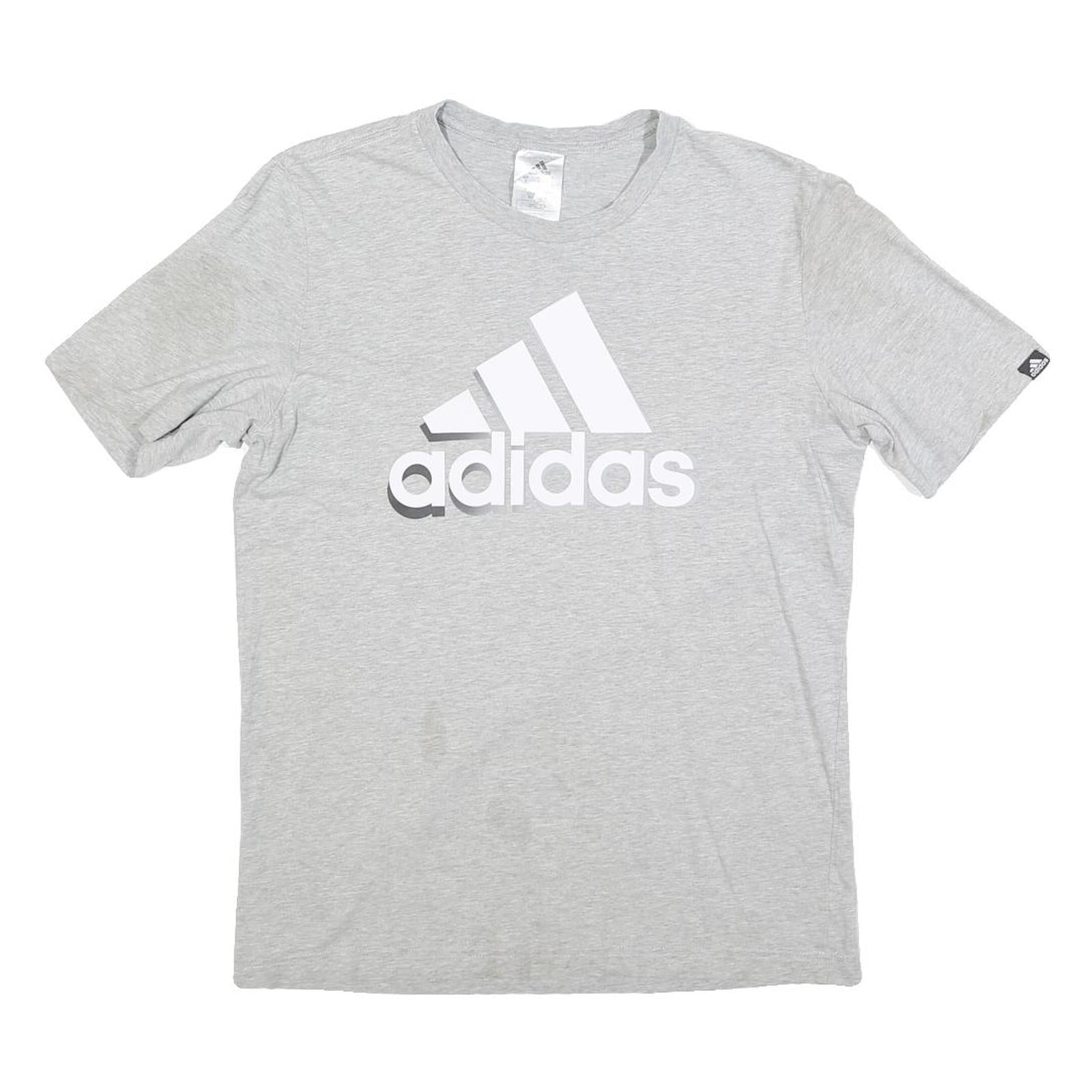 ADIDAS Mens Grey T-Shirt S Short Sleeve Crew Neck Logo Sportswear Refurbished - N/A refurbished available on Cerqular