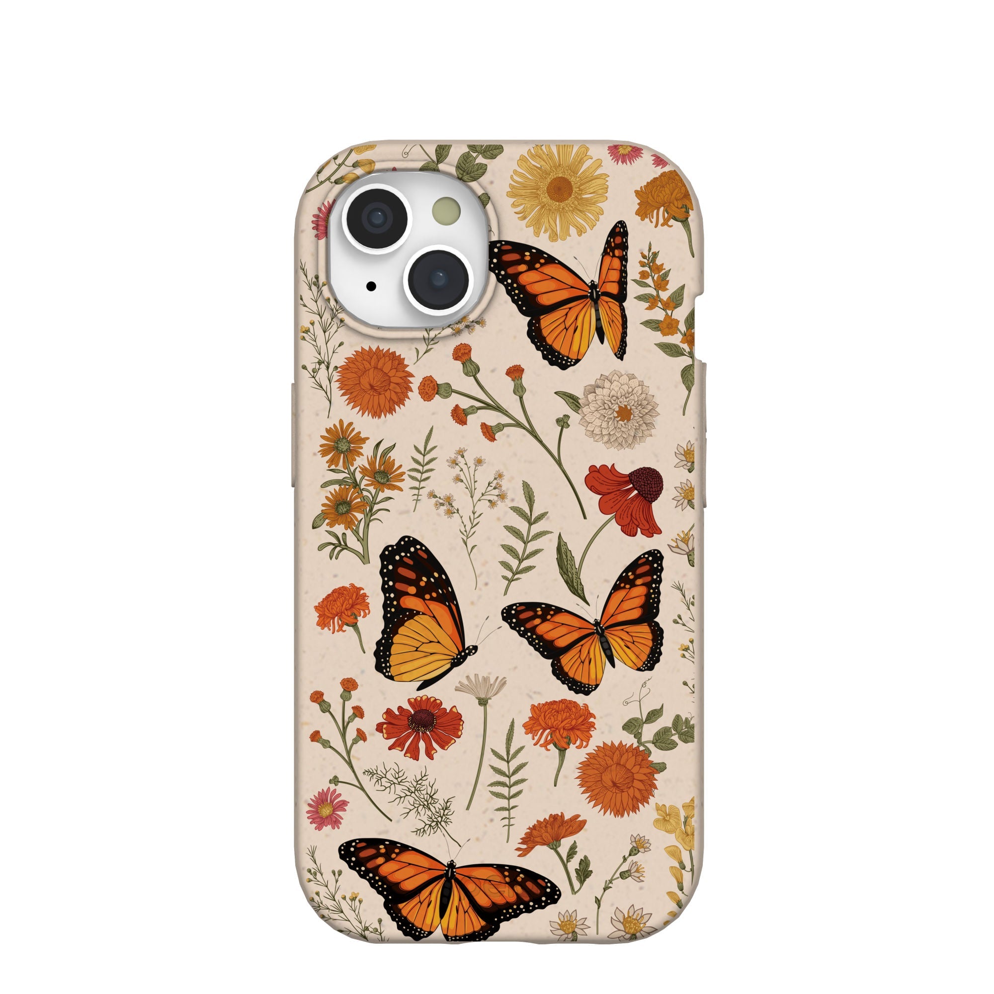 Seashell Monarch Butterfly iPhone 15 Case Refurbished - Pela Case refurbished available on Cerqular