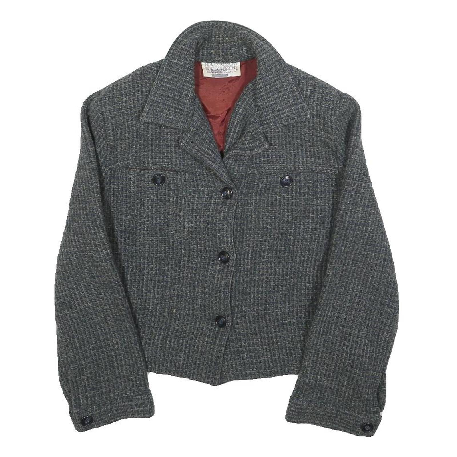 NEW EXPRESSIONS Womens Grey Button Jacket S Woven Formal Classic Refurbished - N/A refurbished available on Cerqular