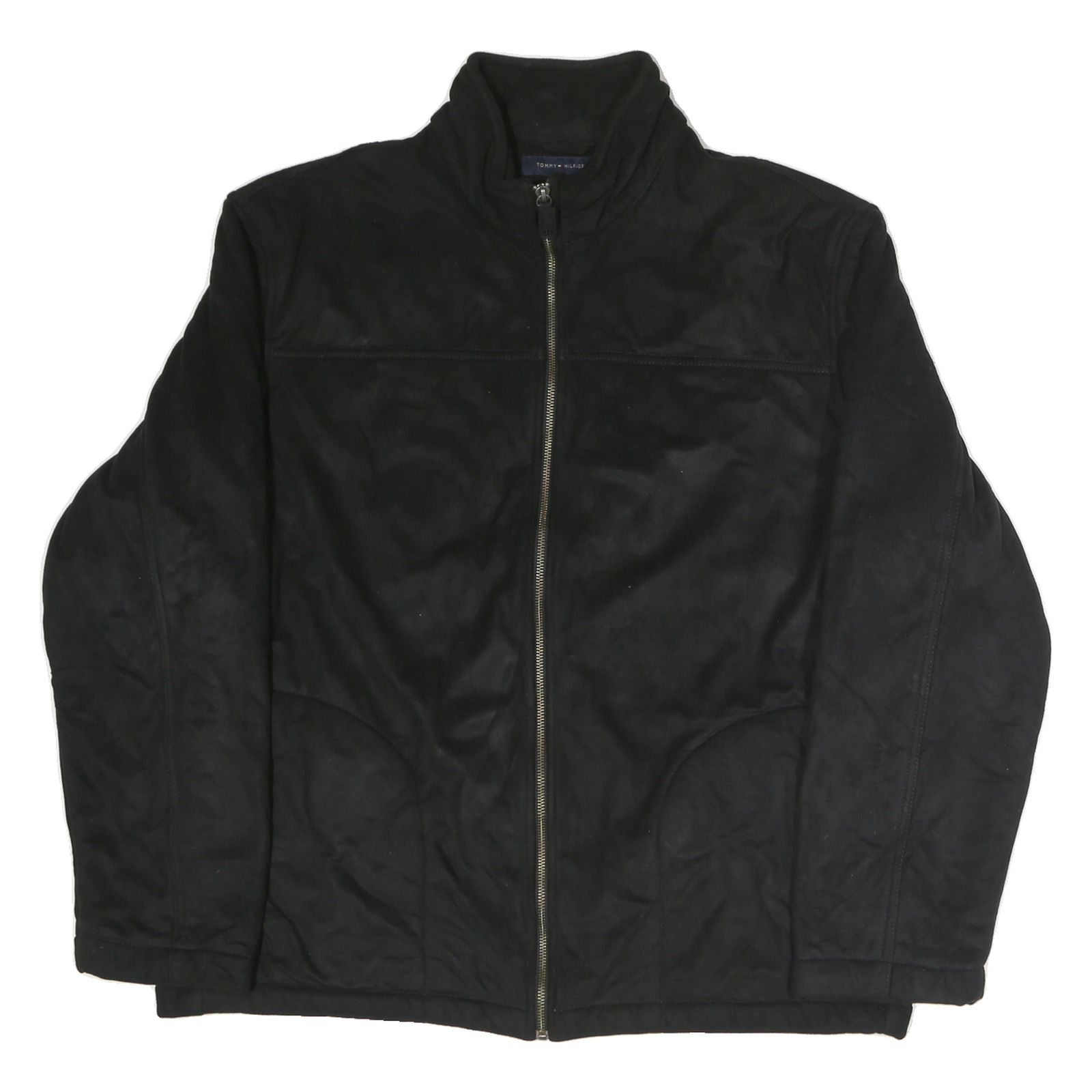 TOMMY HILFIGER Womens Black Polyester Blend Zip Jacket XL Classic Plain Zip Up Refurbished - N/A refurbished available on Cerqular