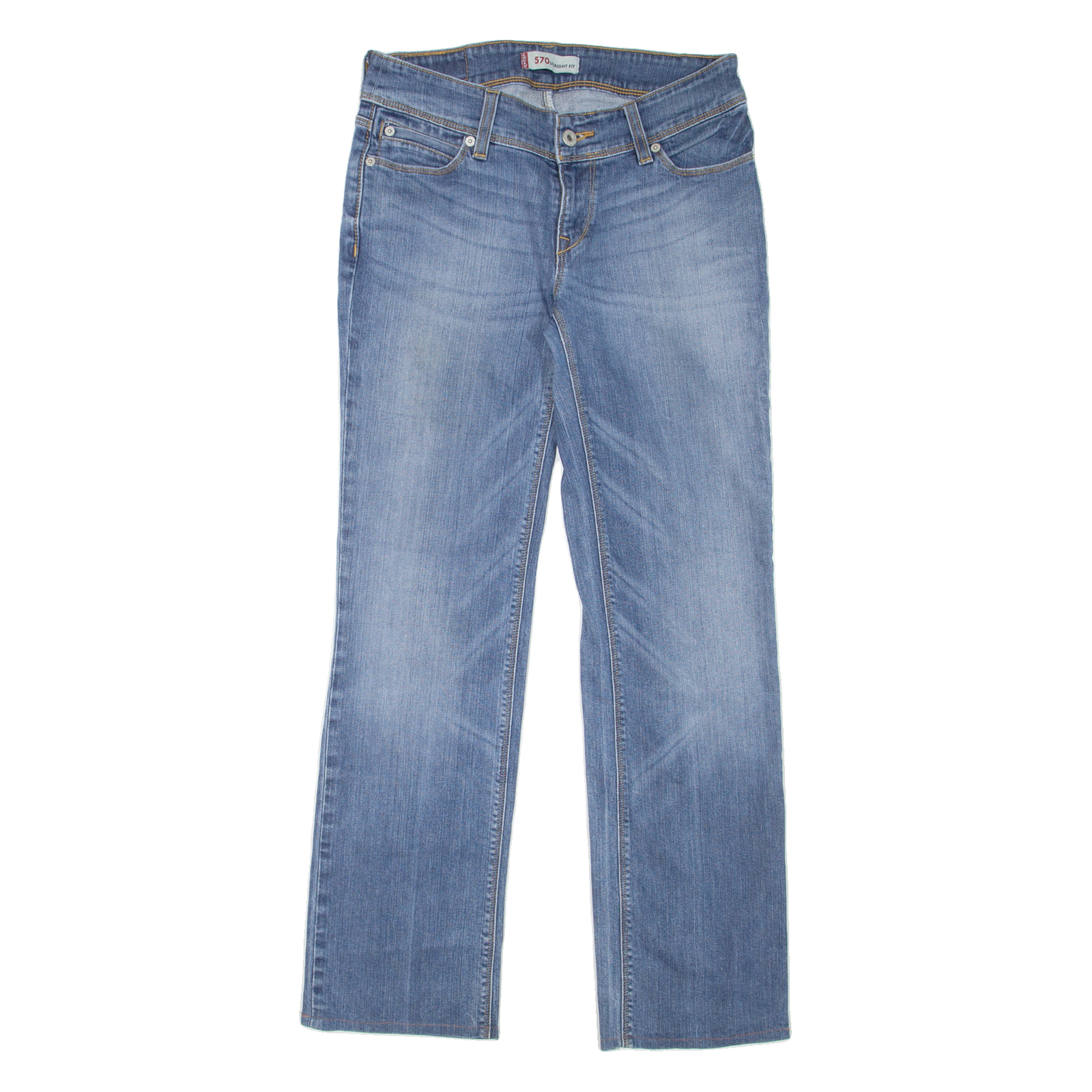 LEVI'S 570 Womens Jeans Blue Regular Straight Denim Stone Wash W29 L29 Refurbished - N/A refurbished available on Cerqular