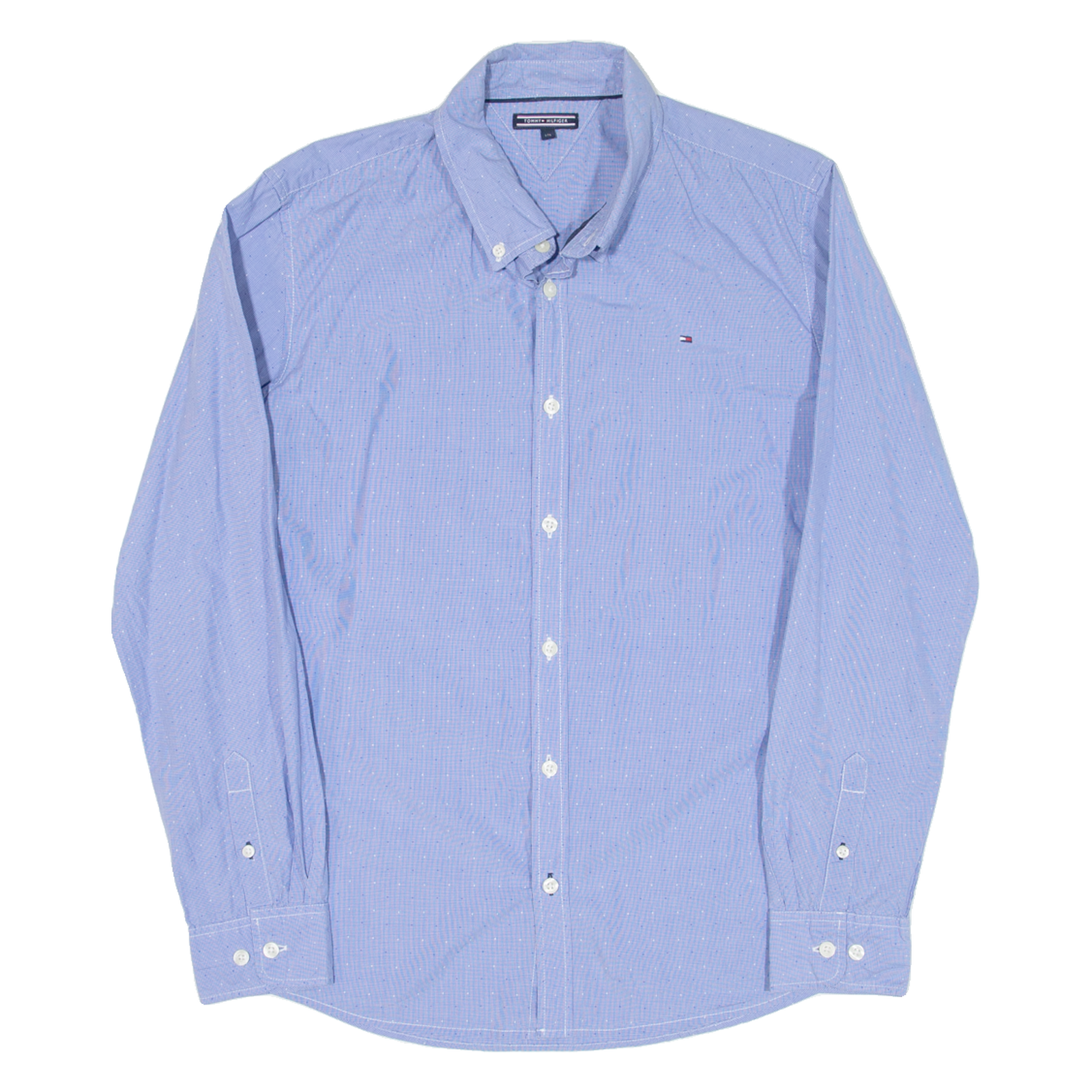 TOMMY HILFIGER Mens Shirt Blue Spotted Long Sleeve S Refurbished - N/A refurbished available on Cerqular