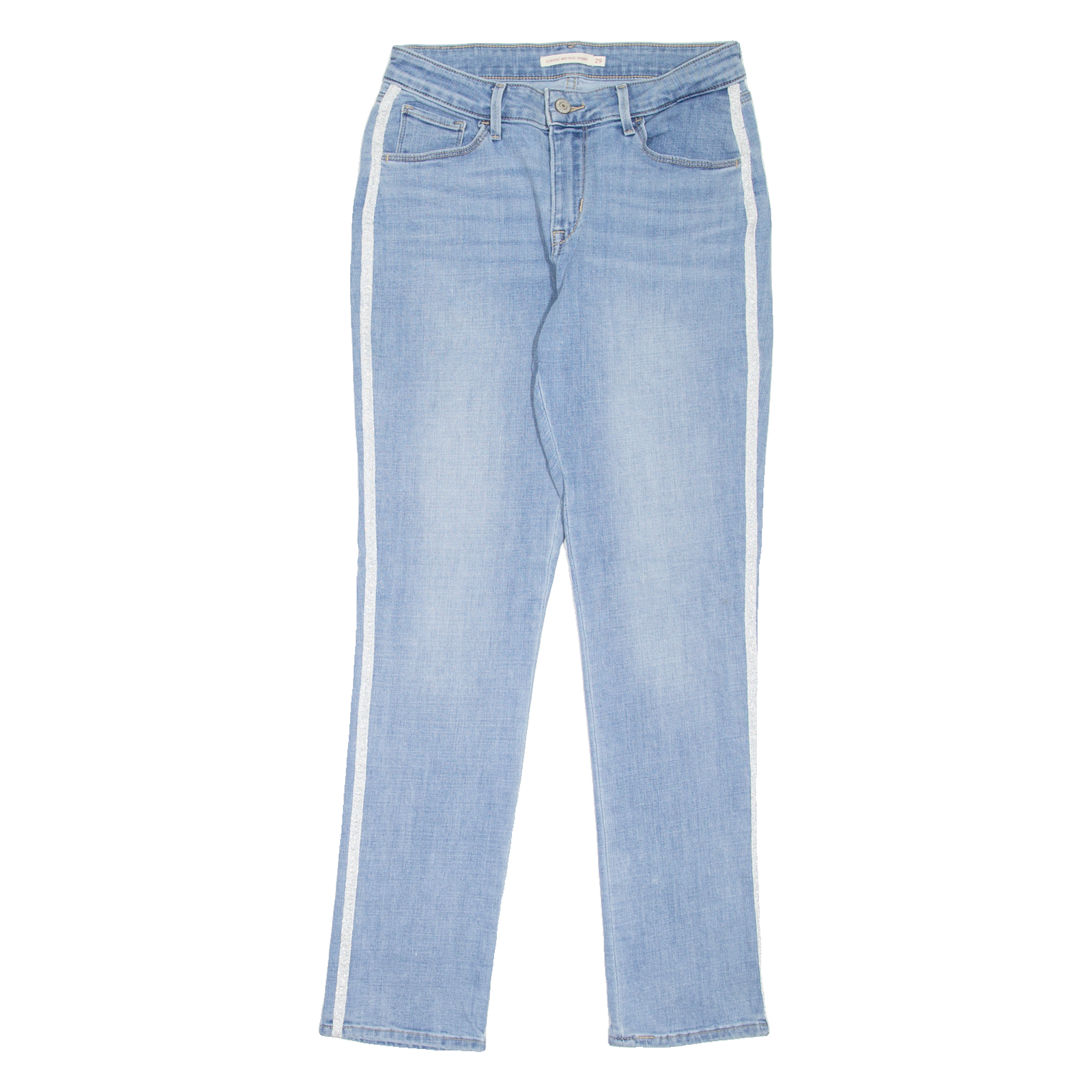 LEVI'S Classic Mid Rise Womens Jeans Blue Slim Skinny Stone Wash W29 L30 Refurbished - N/A refurbished available on Cerqular