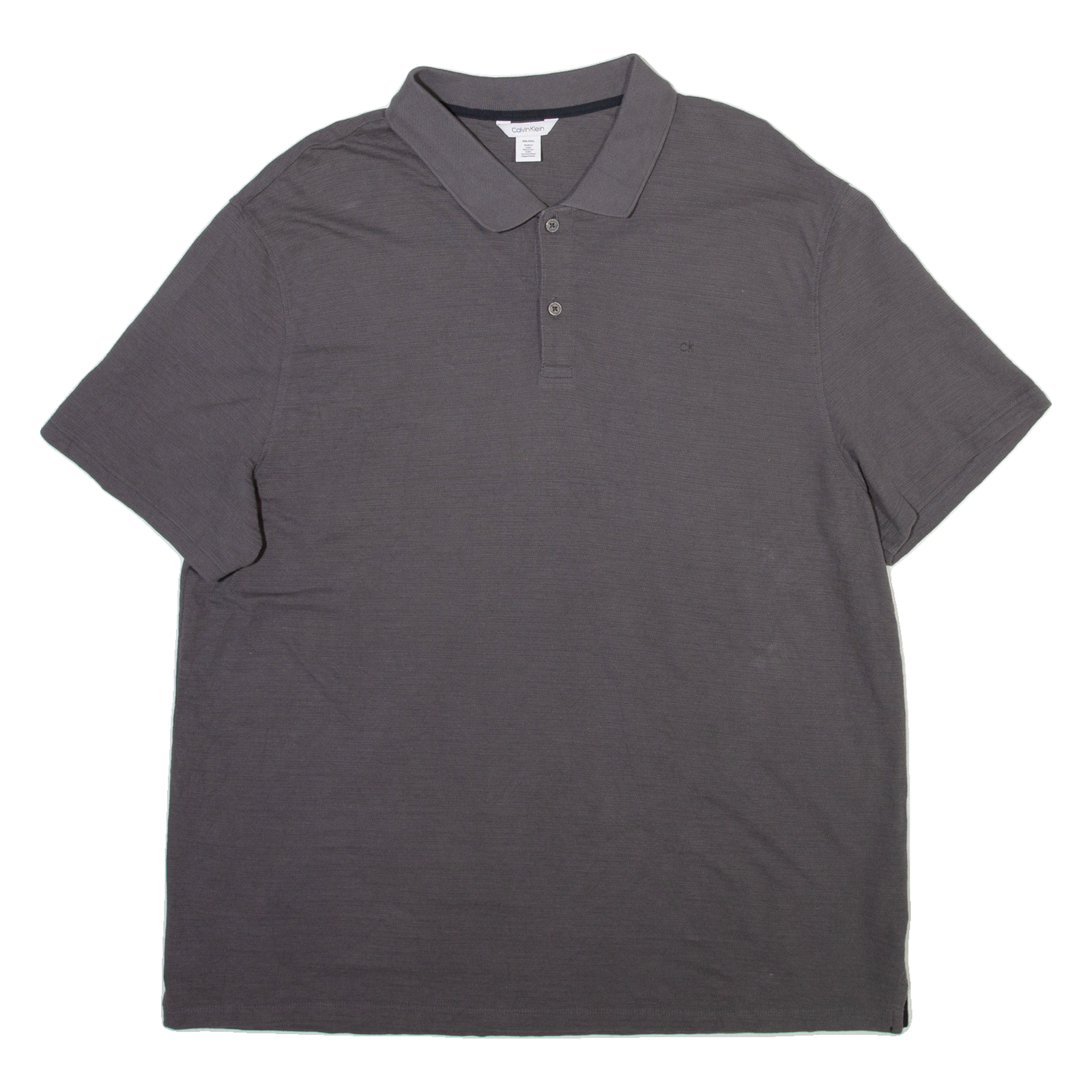 CALVIN KLEIN Mens Polo Shirt Grey 2XL Refurbished - N/A refurbished available on Cerqular