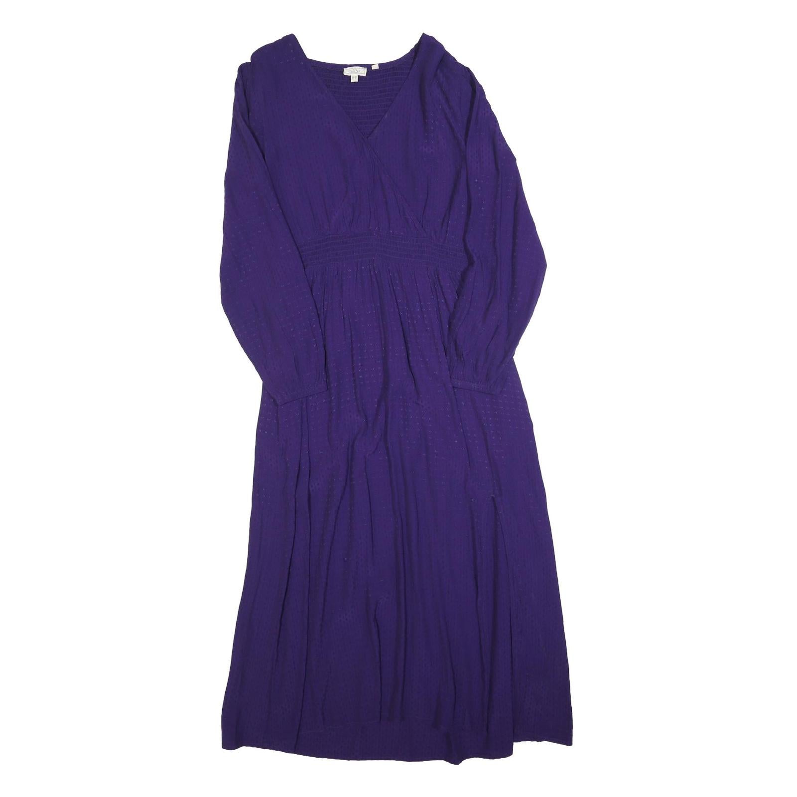 FAT FACE Womens Purple Dress Polyester Blend Midi V-Neck Long Sleeve UK 12 Refurbished - N/A refurbished available on Cerqular