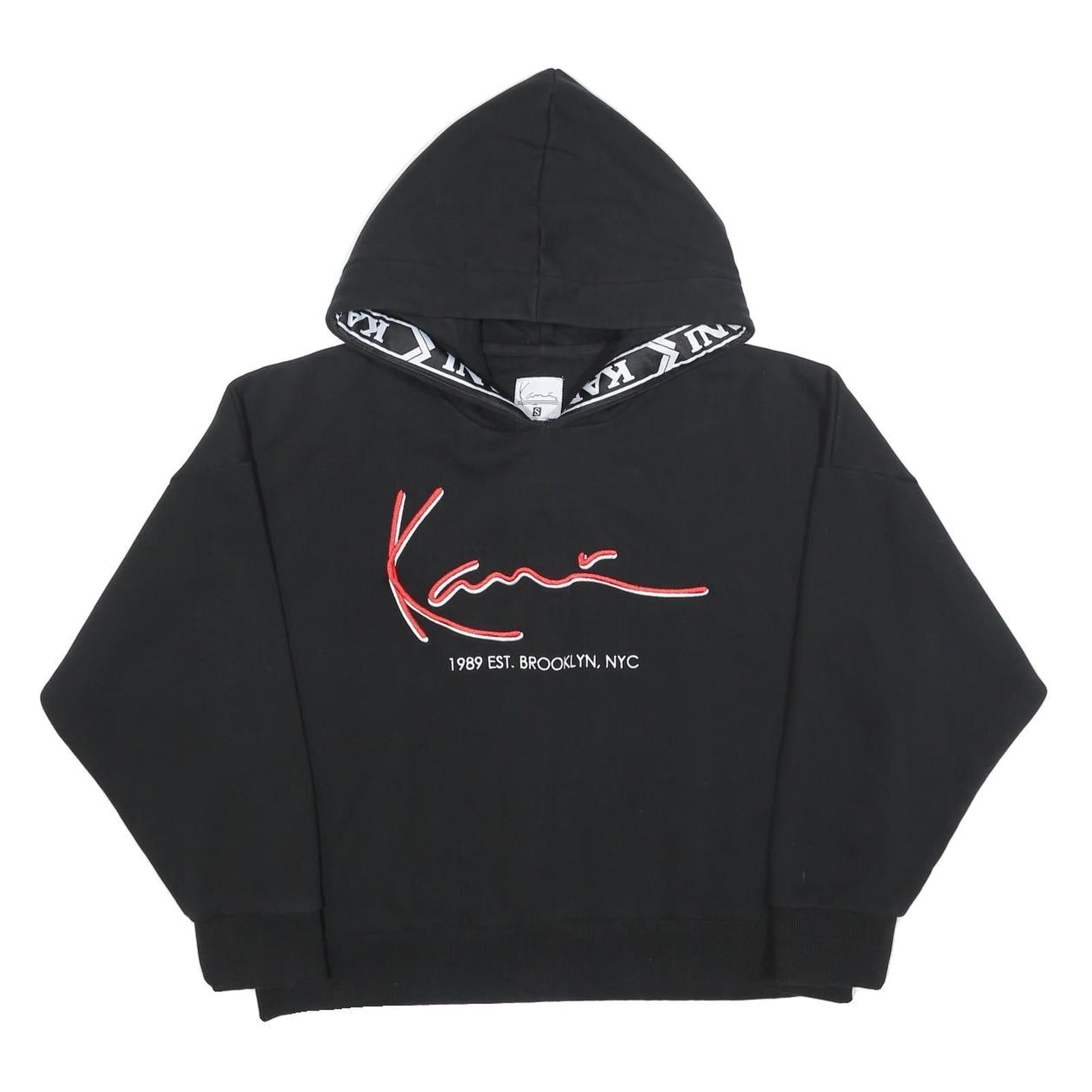 KARL KANI Womens Black Cotton Blend Pullover Hoodie S Streetwear Casual Refurbished - N/A refurbished available on Cerqular
