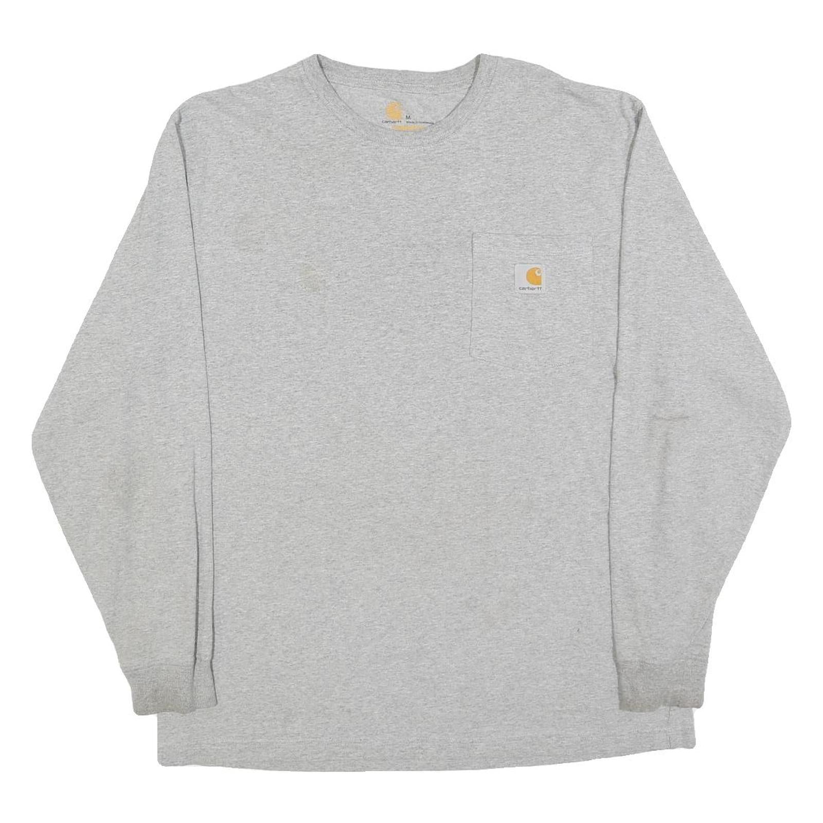 CARHARTT Mens Grey Pocket Long Sleeve Crew Neck Cotton Blend T-Shirt M Refurbished - N/A refurbished available on Cerqular