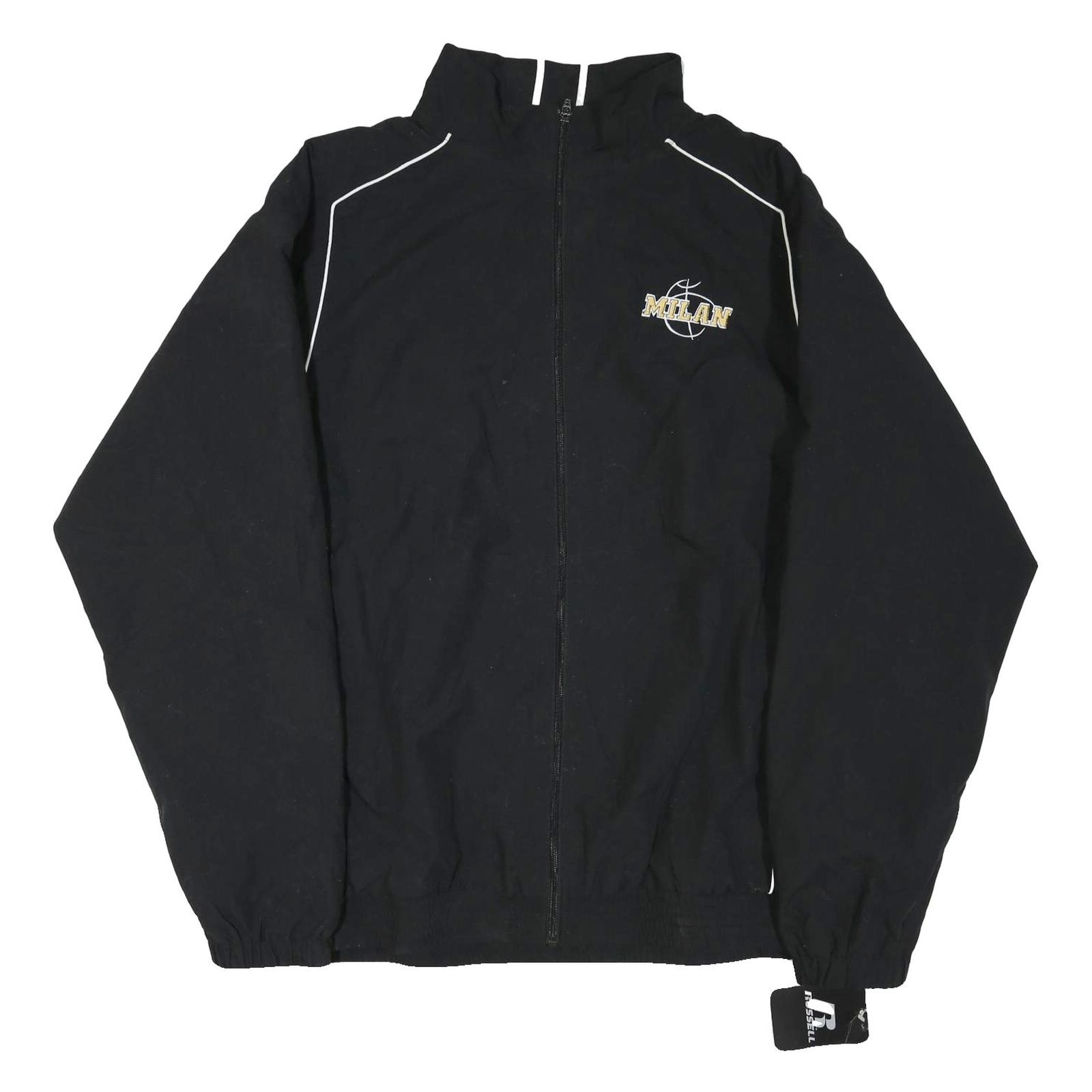 RUSSELL ATHLETIC Mens Black Milan Zip Jacket XL Polyester Blend Plain Sportswear Refurbished - N/A refurbished available on Cerqular