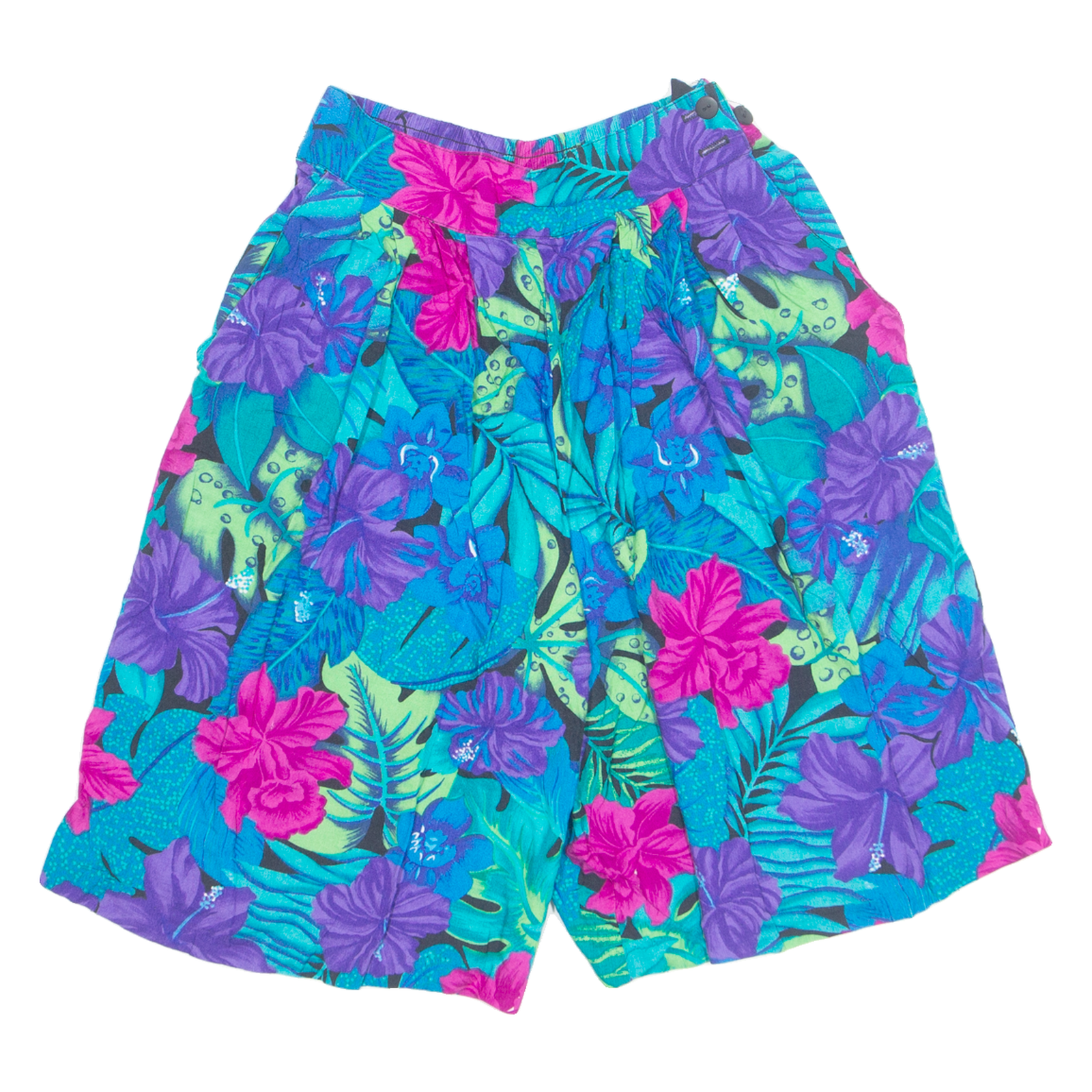 BOBBY BROOKS Womens Chino Shorts Blue 90s Floral S W24 Refurbished - N/A refurbished available on Cerqular