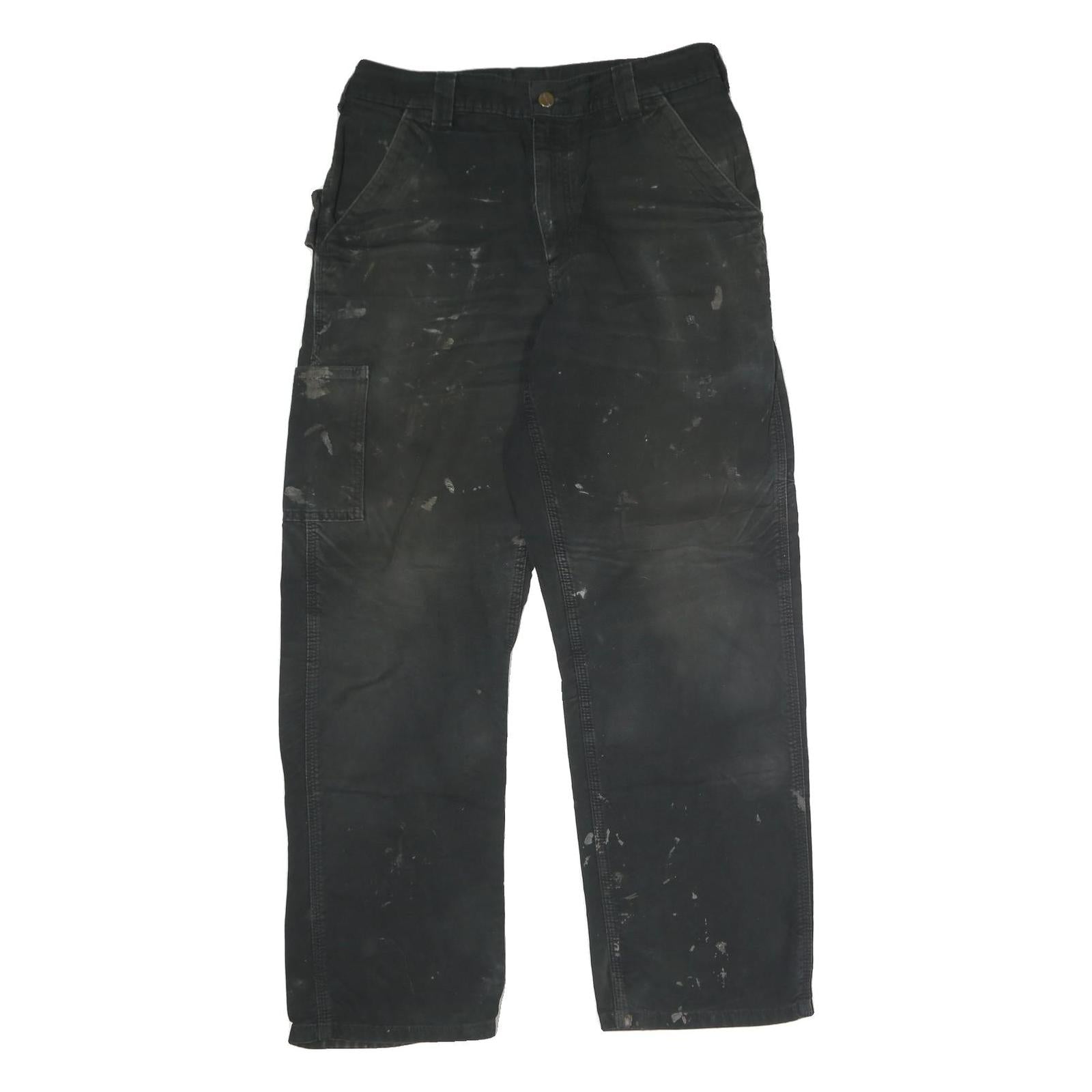 CARHARTT Mens Cotton Black Relaxed Straight Trousers W32 L30 Workwear Vintage Refurbished - N/A refurbished available on Cerqular