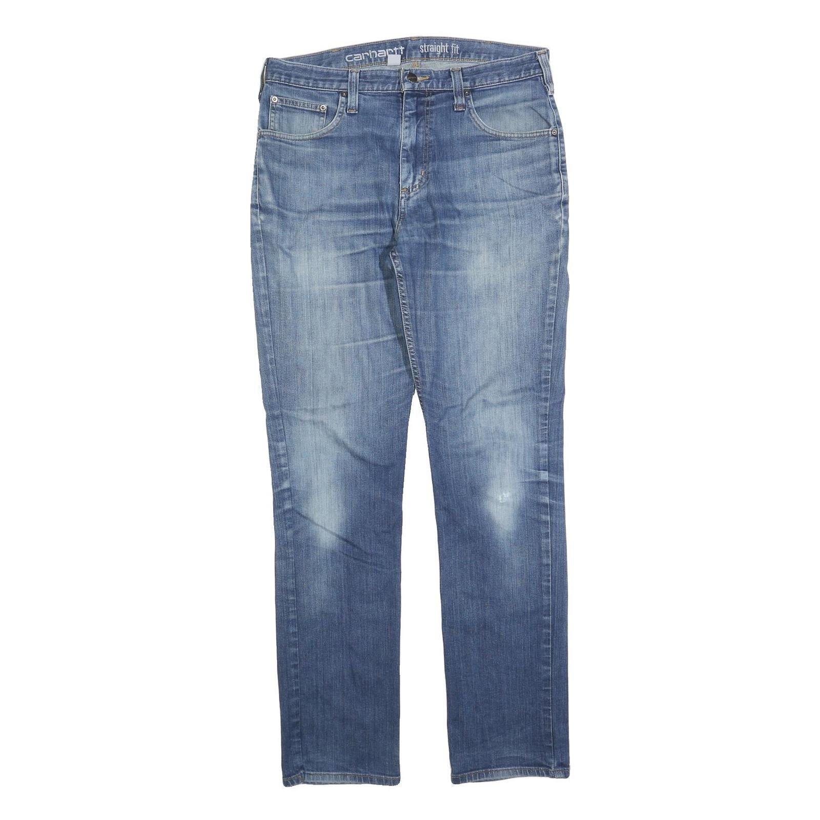 CARHARTT Mens Jeans Blue Regular Straight Denim Medium W34 L34 Zip Closure Refurbished - N/A refurbished available on Cerqular