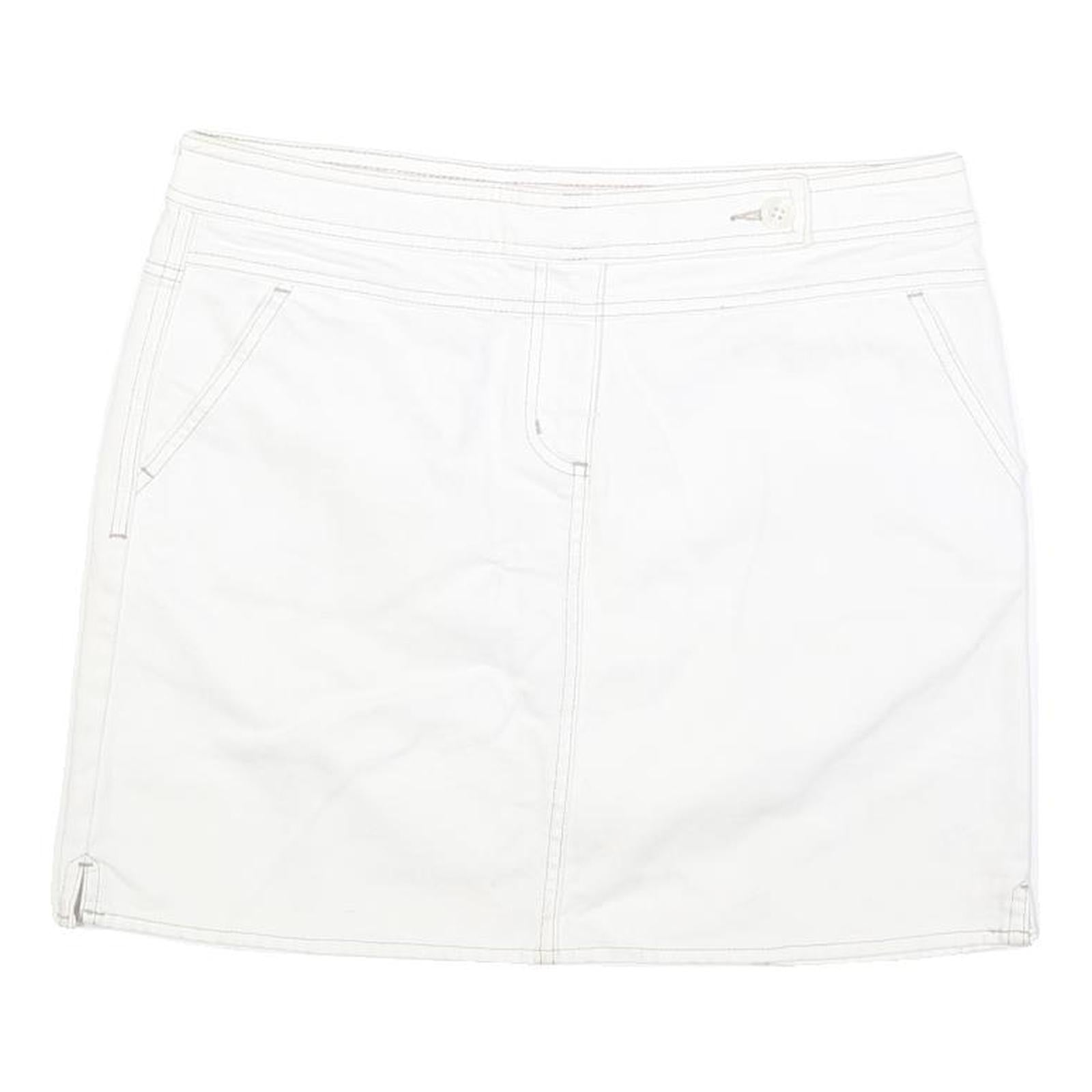 TOMMY HILFIGER Womens White Cotton Blend Mini Skirt M Casual Pocket Detail Refurbished - N/A refurbished available on Cerqular