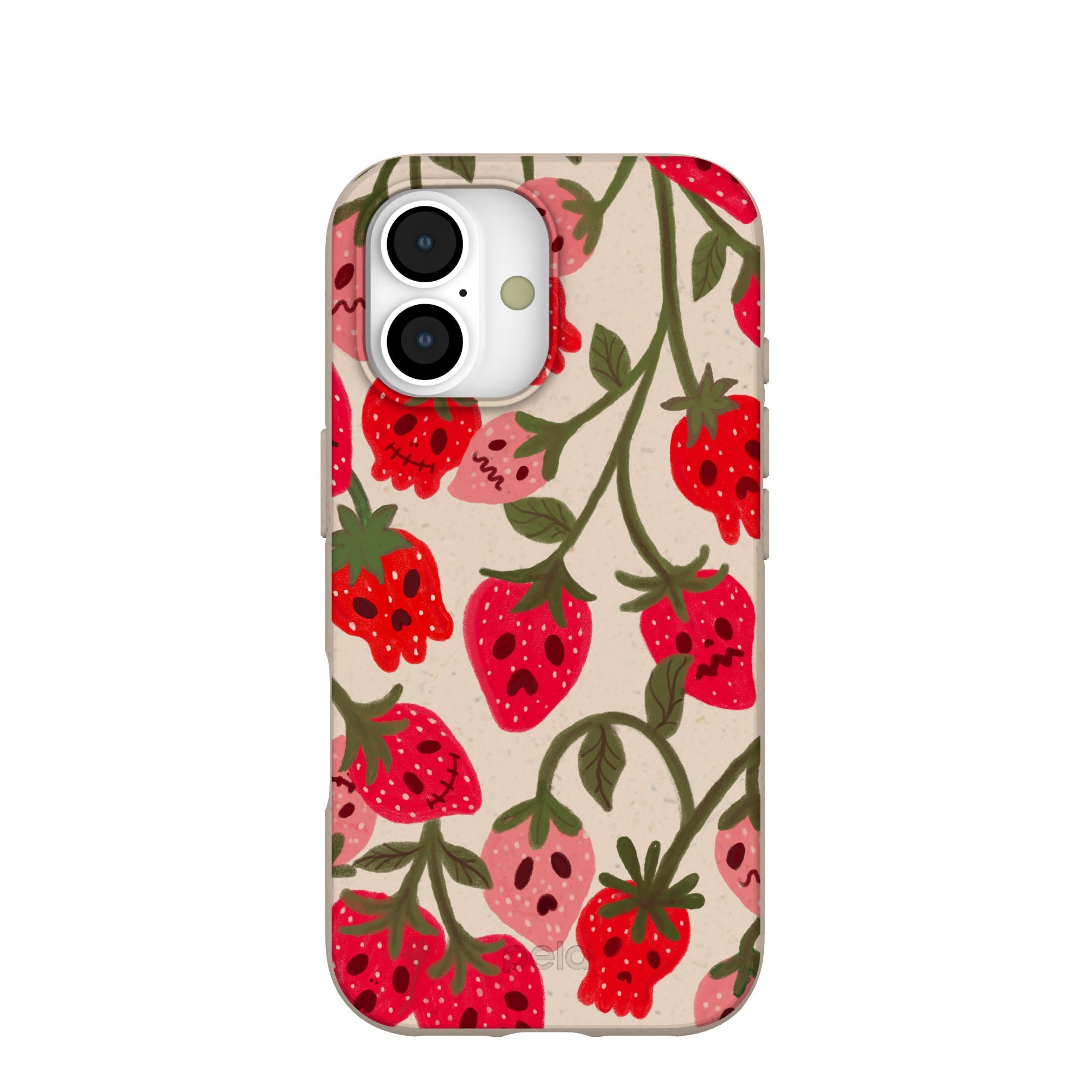 Seashell Strawboories iPhone 17 Case | MagSafe Compatibility: With MagSafe Refurbished - Pela Case refurbished available on Cerqular