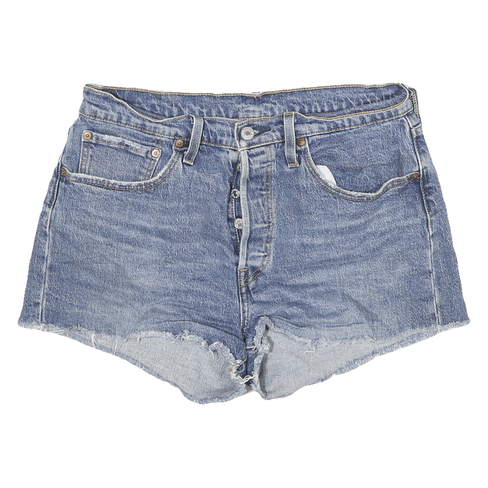 LEVI'S Womens Denim Blue Cut-Off Shorts L W30 Classic Cotton Blend Refurbished - N/A refurbished available on Cerqular