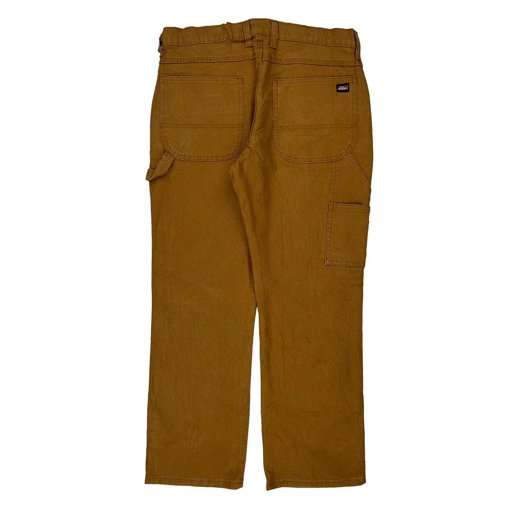 Dickies Carpenter Trousers - 34W 30L Brown Cotton Refurbished - Thrifted (note: this is a term often used to describe second- refurbished available on Cerqular
