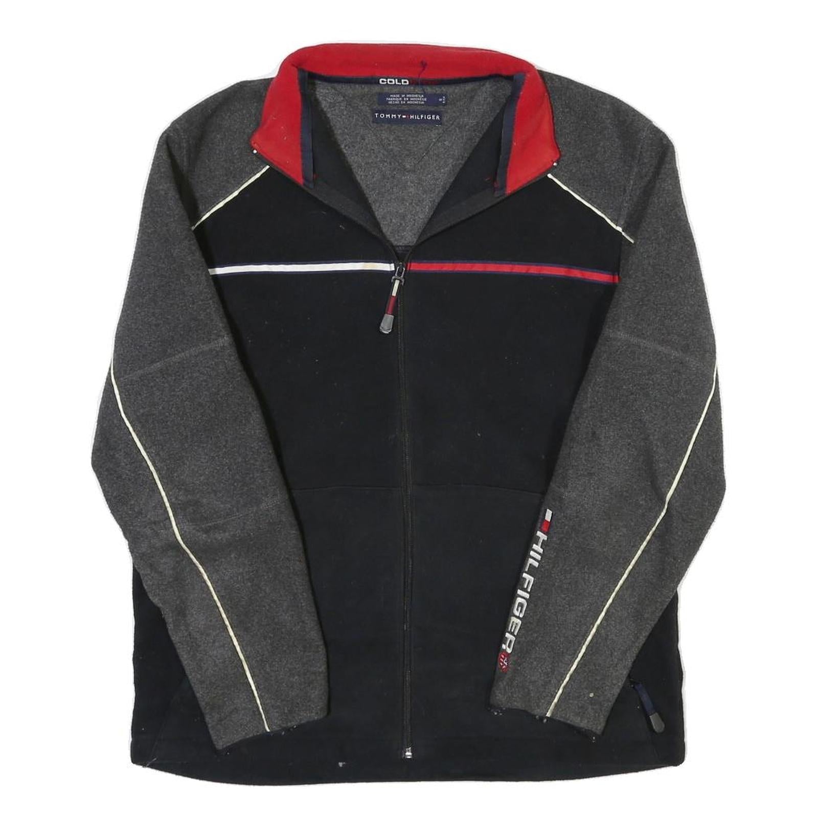TOMMY HILFIGER Mens Black & Grey Zip Jacket S Polyester Blend Colourblock Casual Refurbished - N/A refurbished available on Cerqular