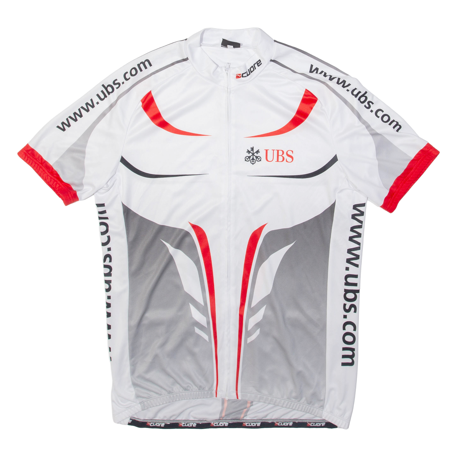 UBS Full Zip Cycling Mens Jersey White 3XL Refurbished - N/A refurbished available on Cerqular