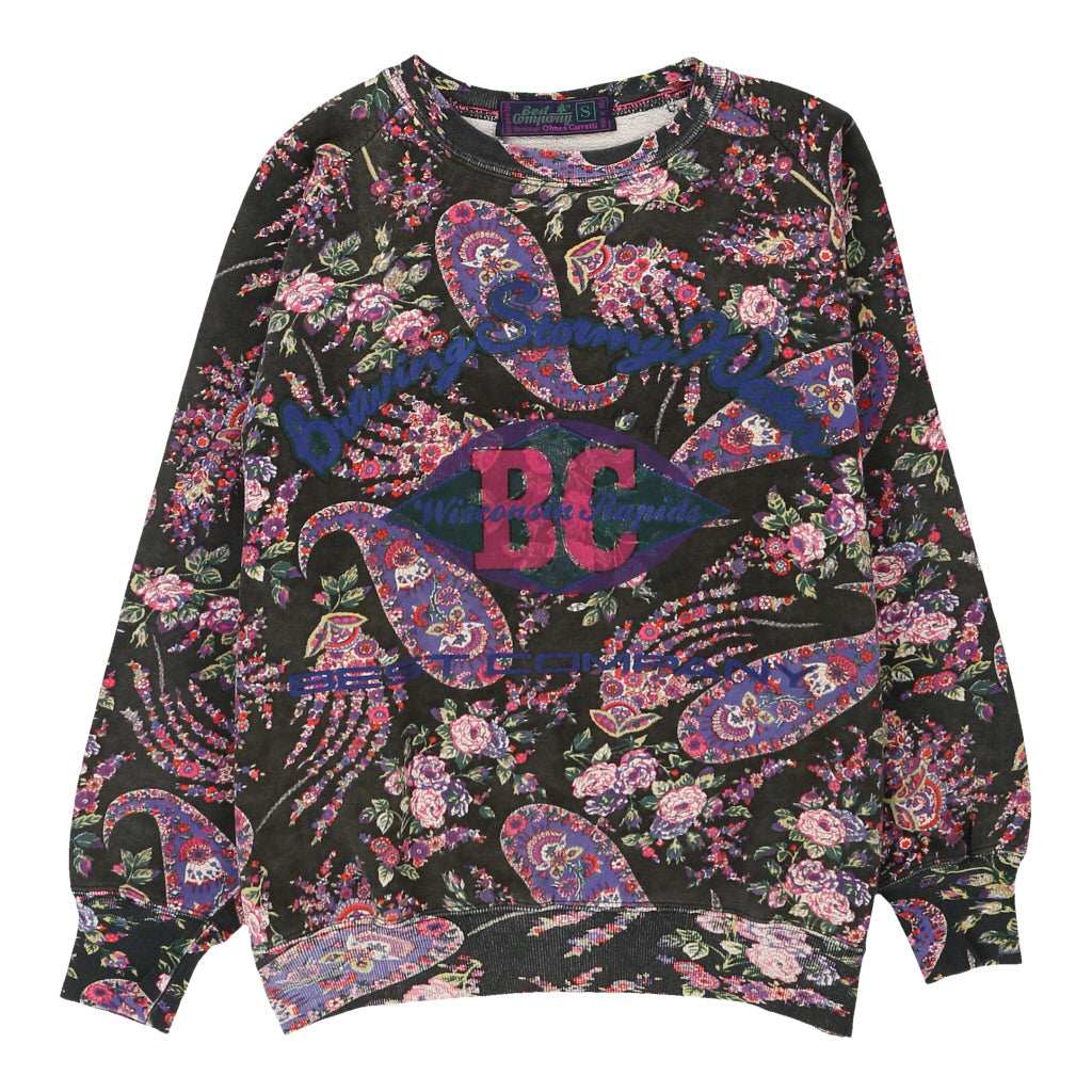Best Company Floral Sweatshirt - Small Black Cotton | Size: small Refurbished - N/A (Preloved Designer is not a specific brand, it refurbished available on Cerqular