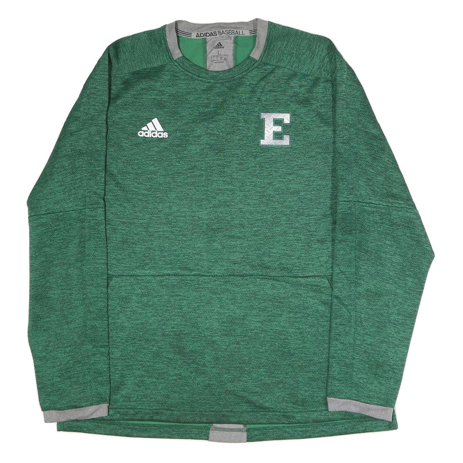 ADIDAS Mens Green Grey Baseball Jersey Long Sleeve Top L Polyester Blend Plain Refurbished - N/A refurbished available on Cerqular
