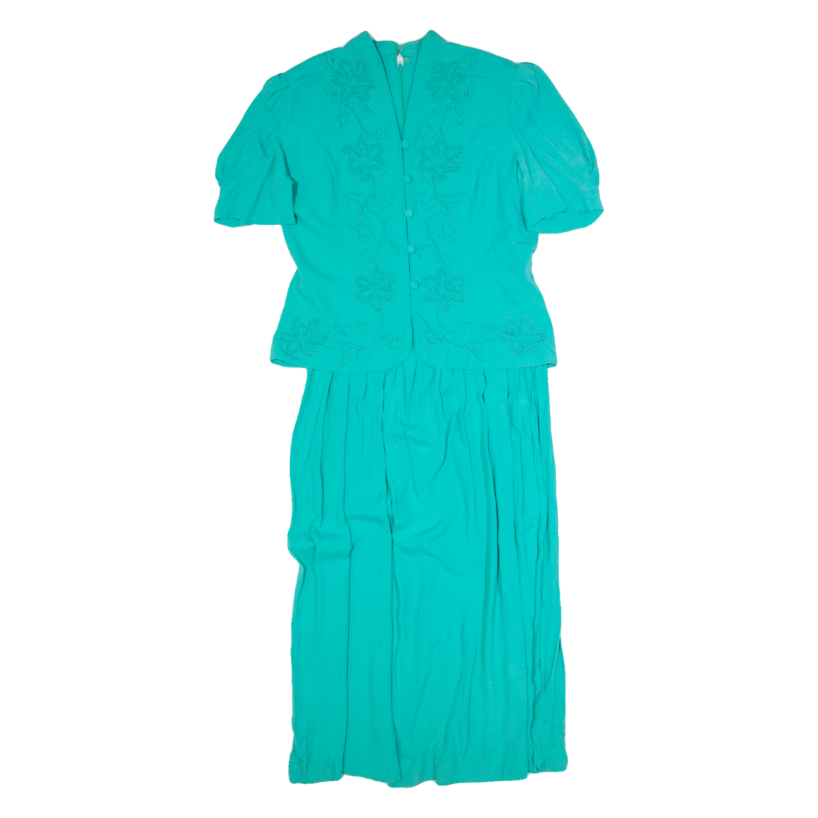 KARIN STEVENS Womens Day Dress Green Short Sleeve Long M Refurbished - N/A refurbished available on Cerqular