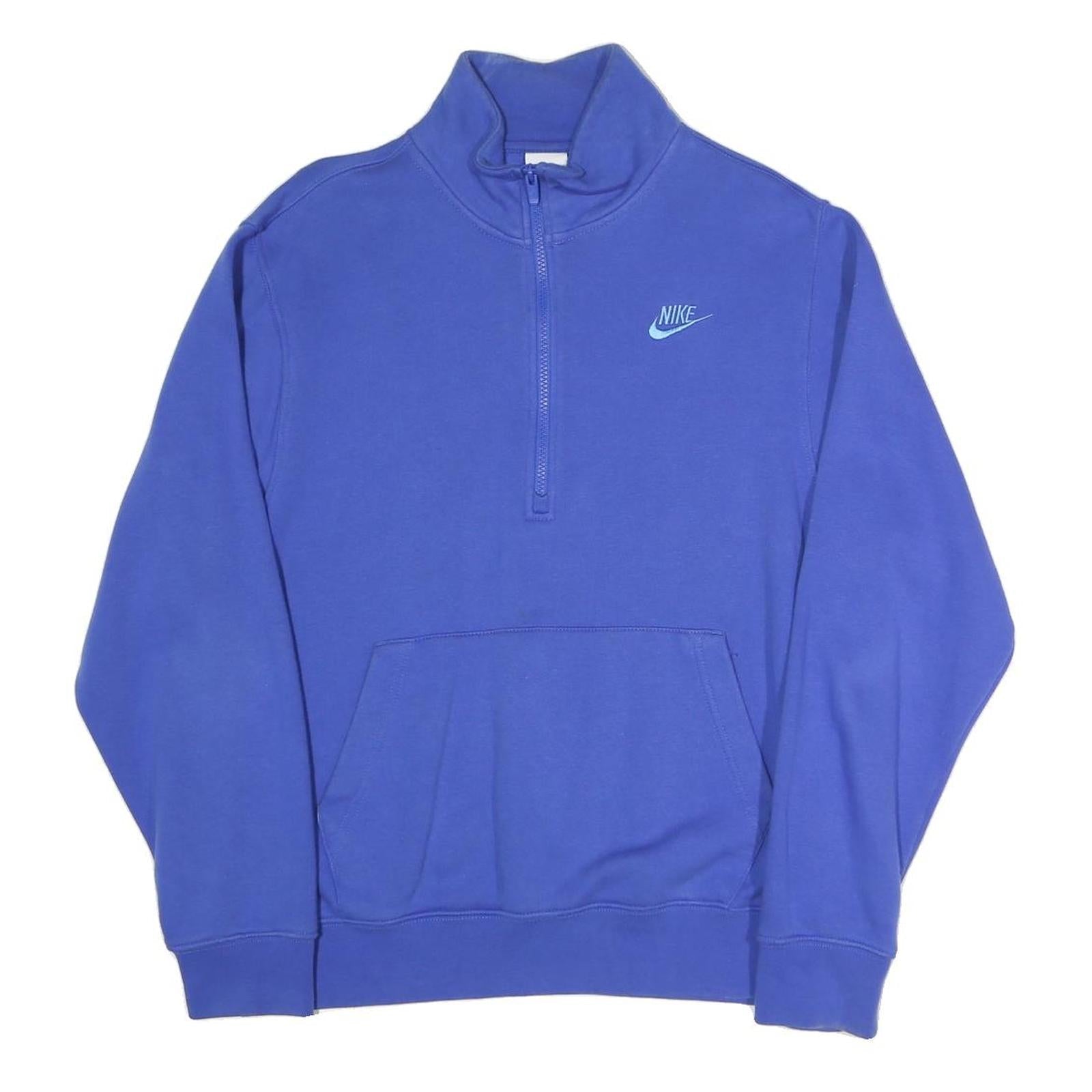 NIKE Mens Blue 1/4 Zip Sweatshirt S Cotton Blend Pullover Casual Sportswear Refurbished - N/A refurbished available on Cerqular