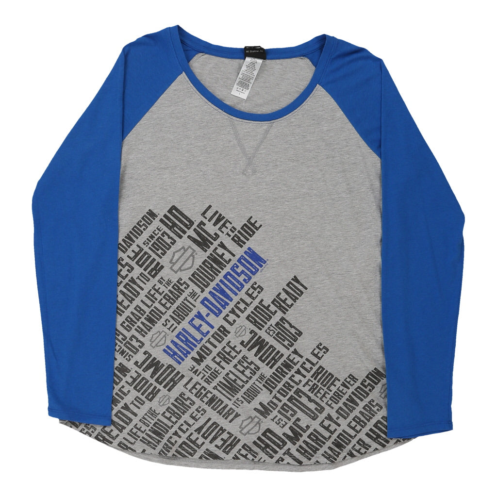 Tombstone, Arizona Harley Davidson Long Sleeve Top - Large Block Colour Cotton Refurbished - Thrifted (note: this is a term often used to describe second- refurbished available on Cerqular