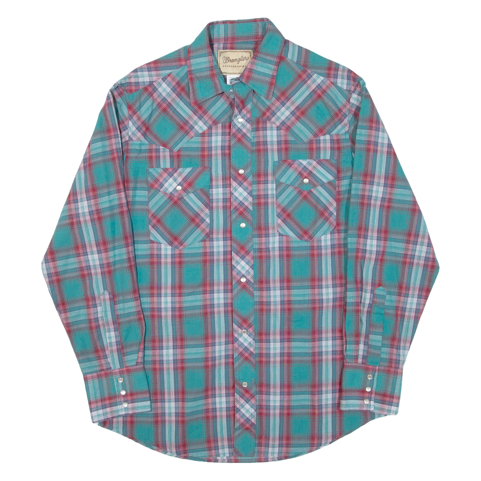 WRANGLER Mens Shirt Blue Check Long Sleeve M Refurbished - N/A refurbished available on Cerqular