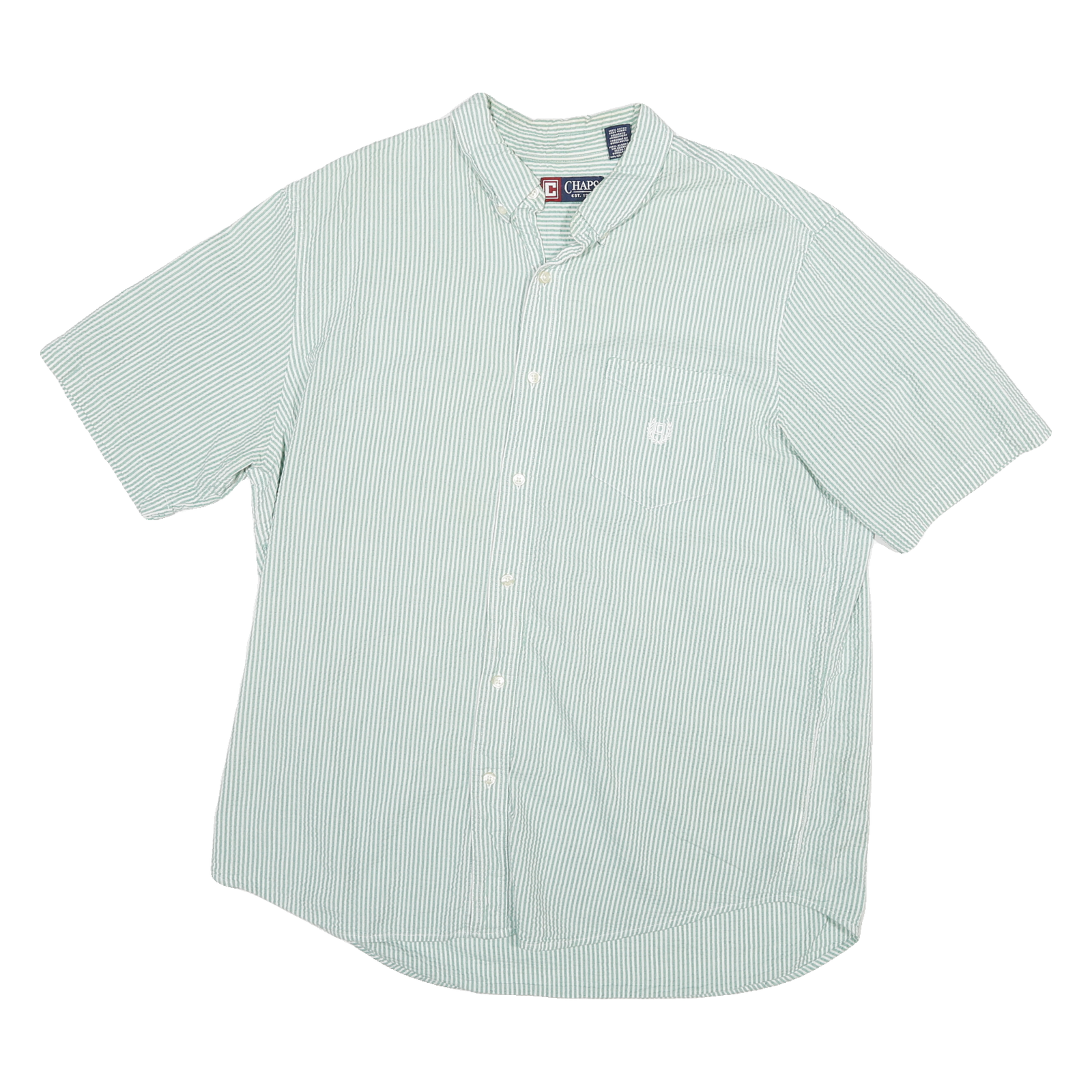 TOMMY HILFIGER Mens Green & White Striped Cotton Blend Shirt XL Casual Summer Refurbished - N/A refurbished available on Cerqular