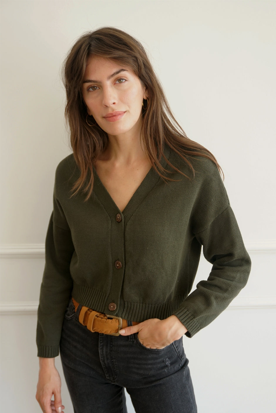 Diana Cardigan in Forest Green | Size: XL Refurbished - N/A (Paneros is not a known clothing brand. It is possible refurbished available on Cerqular