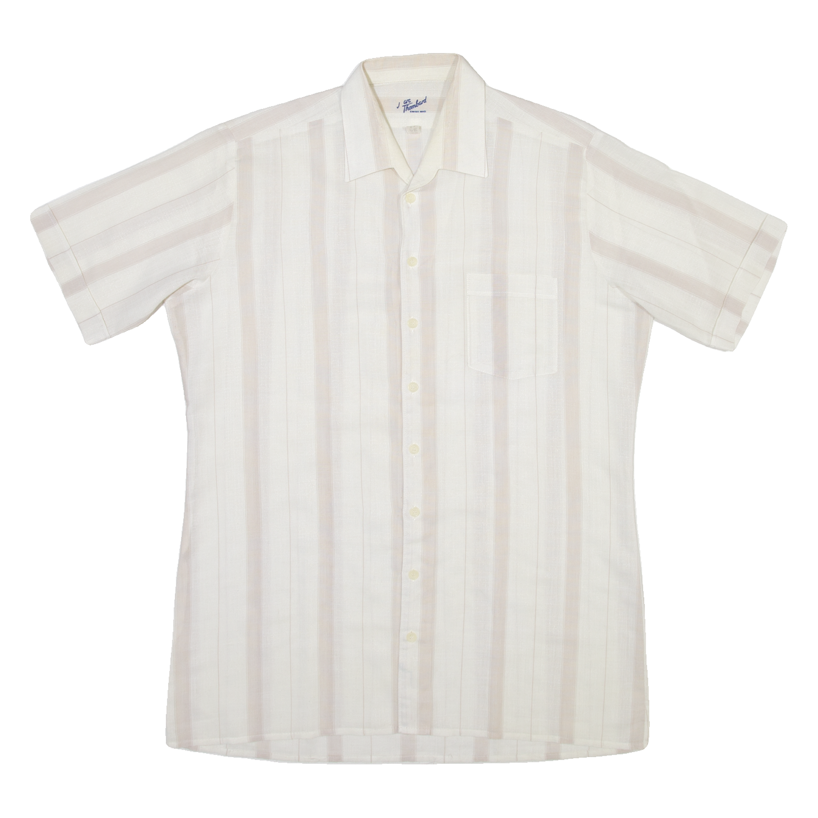 J GRC THOMBARD Mens Shirt White Striped M Refurbished - N/A refurbished available on Cerqular