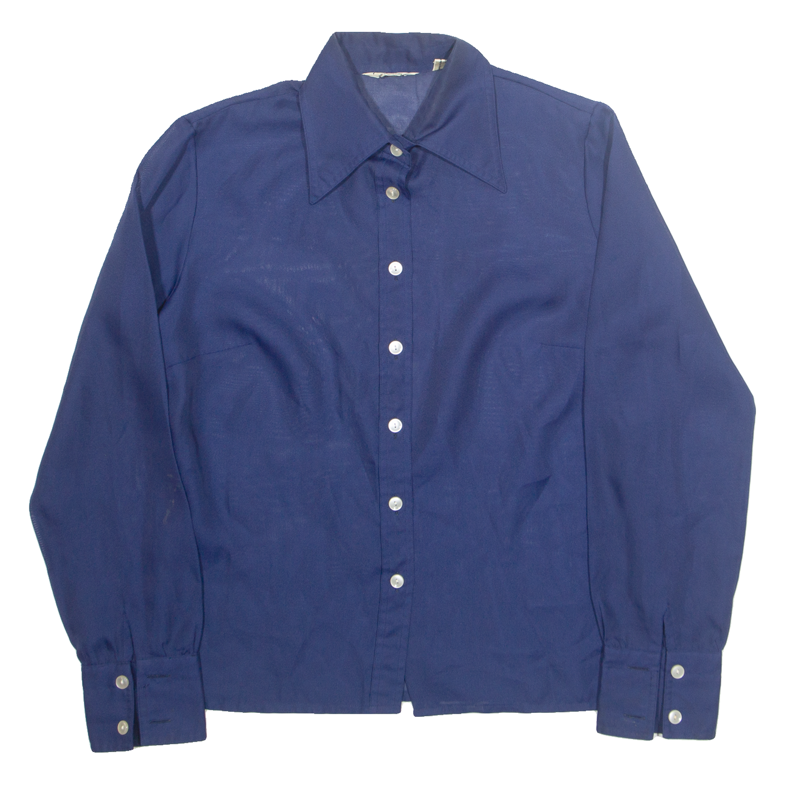 FANIA FASHION Sheer Womens Shirt Blue Collared Long Sleeve M Refurbished - N/A refurbished available on Cerqular