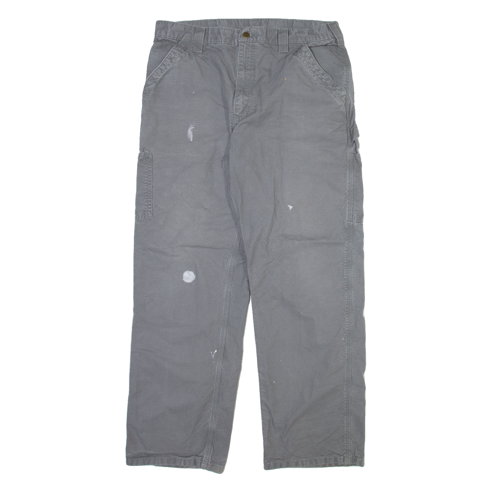CARHARTT Carpenter Mens Trousers Grey Relaxed Straight W36 L32 Refurbished - N/A refurbished available on Cerqular