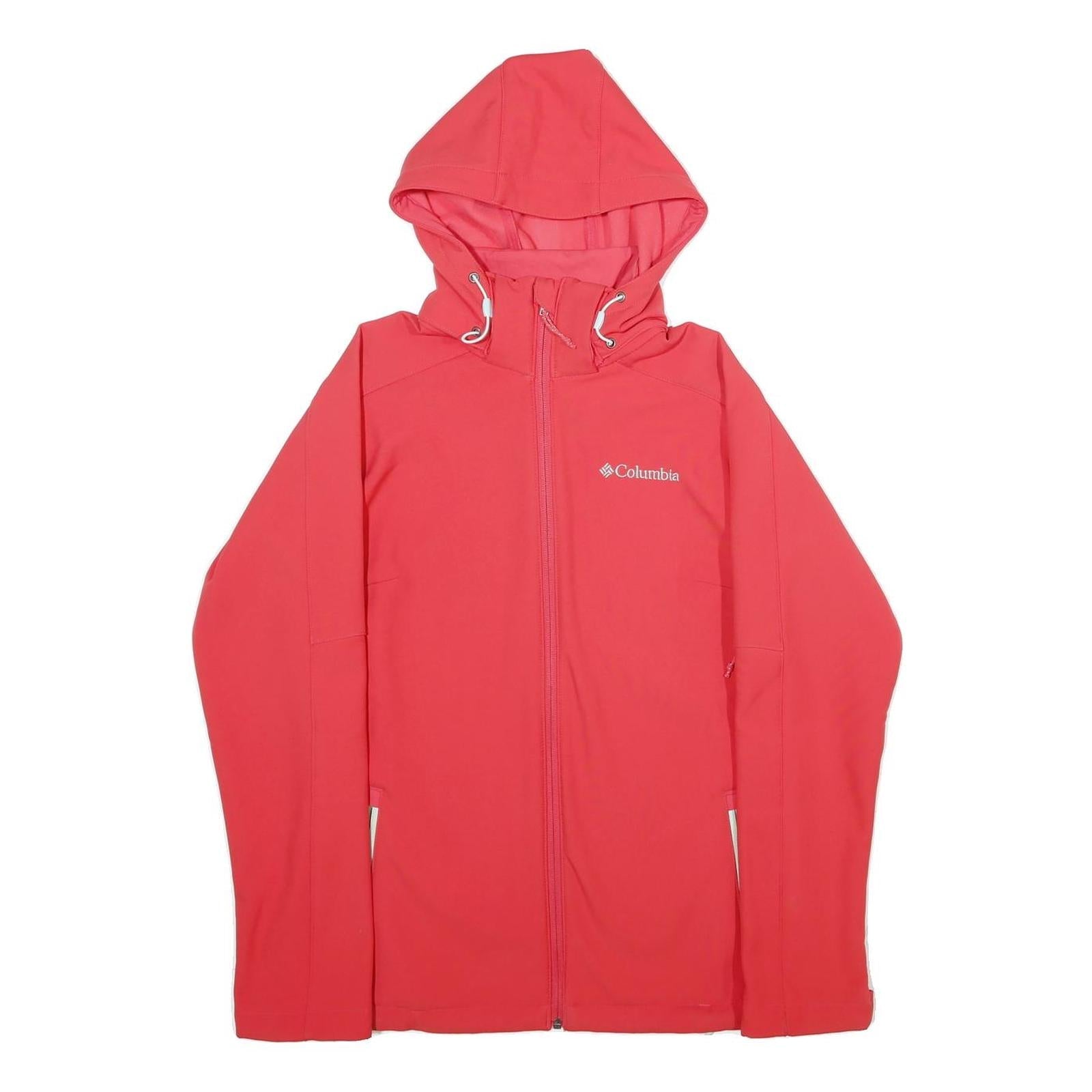 COLUMBIA Mens Red Hooded Softshell Jacket S Polyester Outdoor Zip Pocket Refurbished - N/A refurbished available on Cerqular