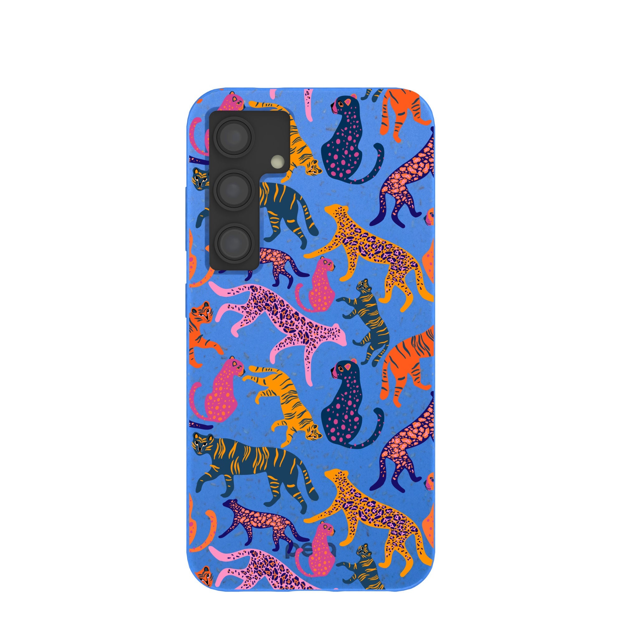 Electric Blue Jungle Cat Samsung Galaxy S24 Case Refurbished - Pela Case refurbished available on Cerqular