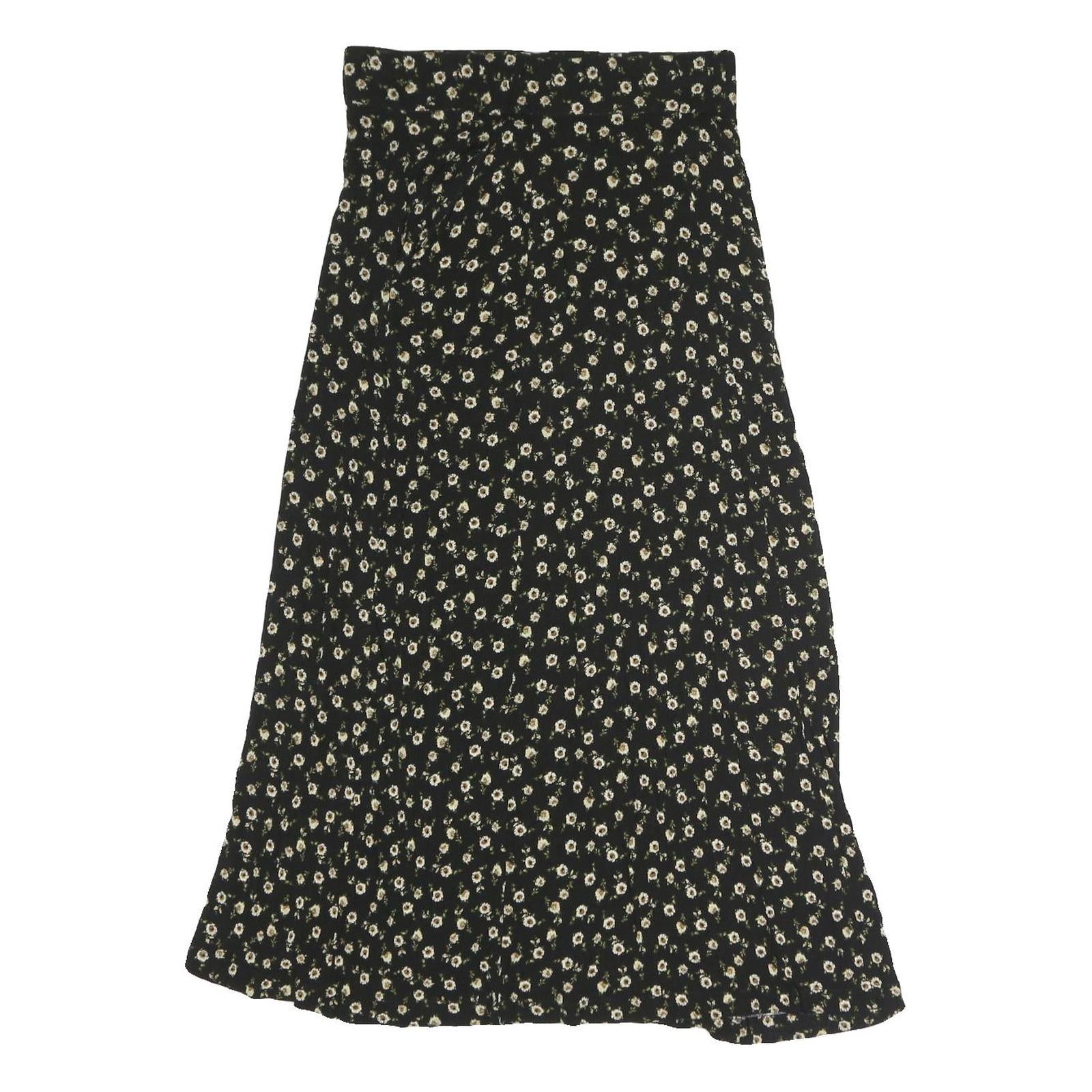 FIELD DAY Womens Black Floral Midi Polyester Blend Pleated Skirt Size S Refurbished - N/A refurbished available on Cerqular