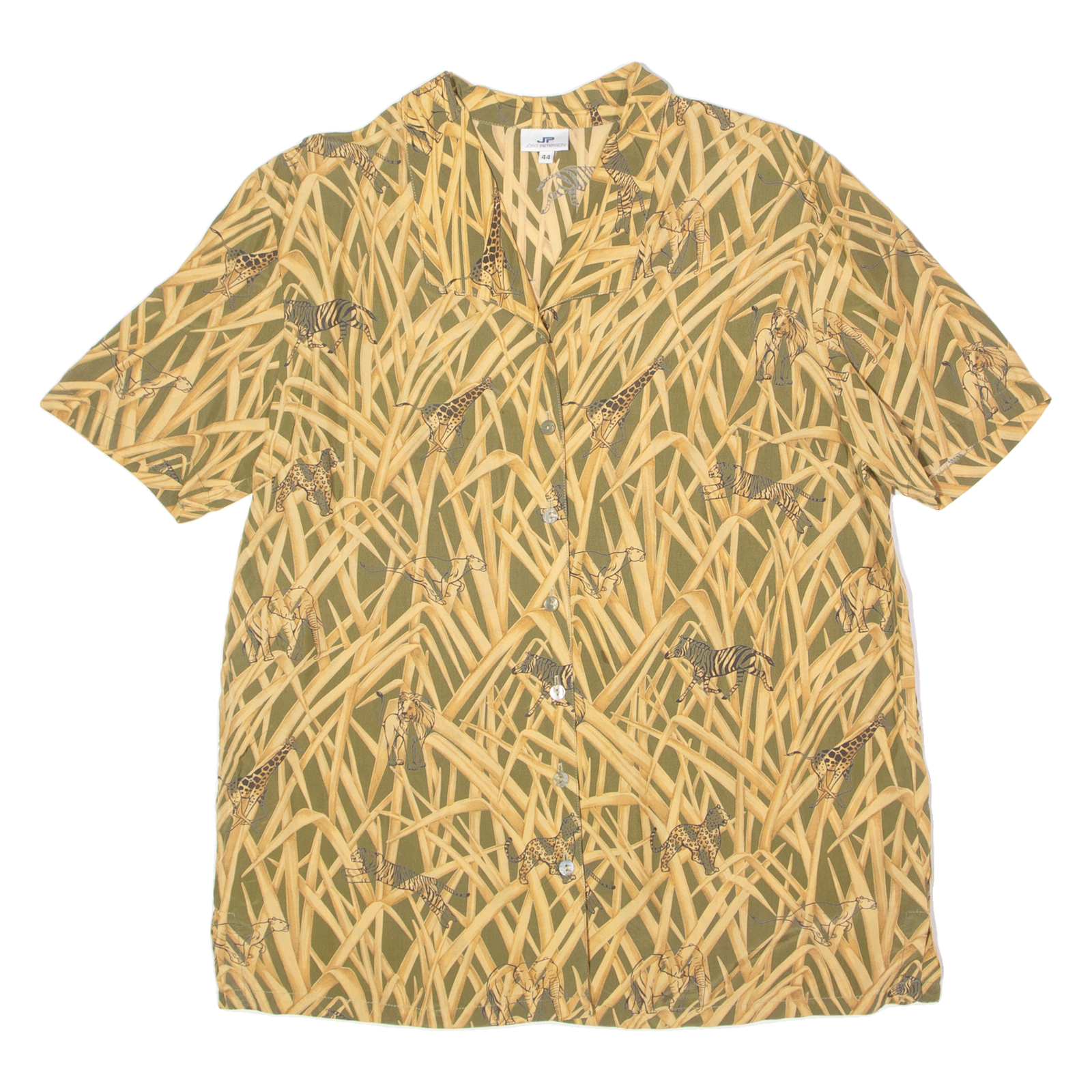 JORG PETERSON Womens Shirt Green Animal Print UK 16 Refurbished - N/A refurbished available on Cerqular
