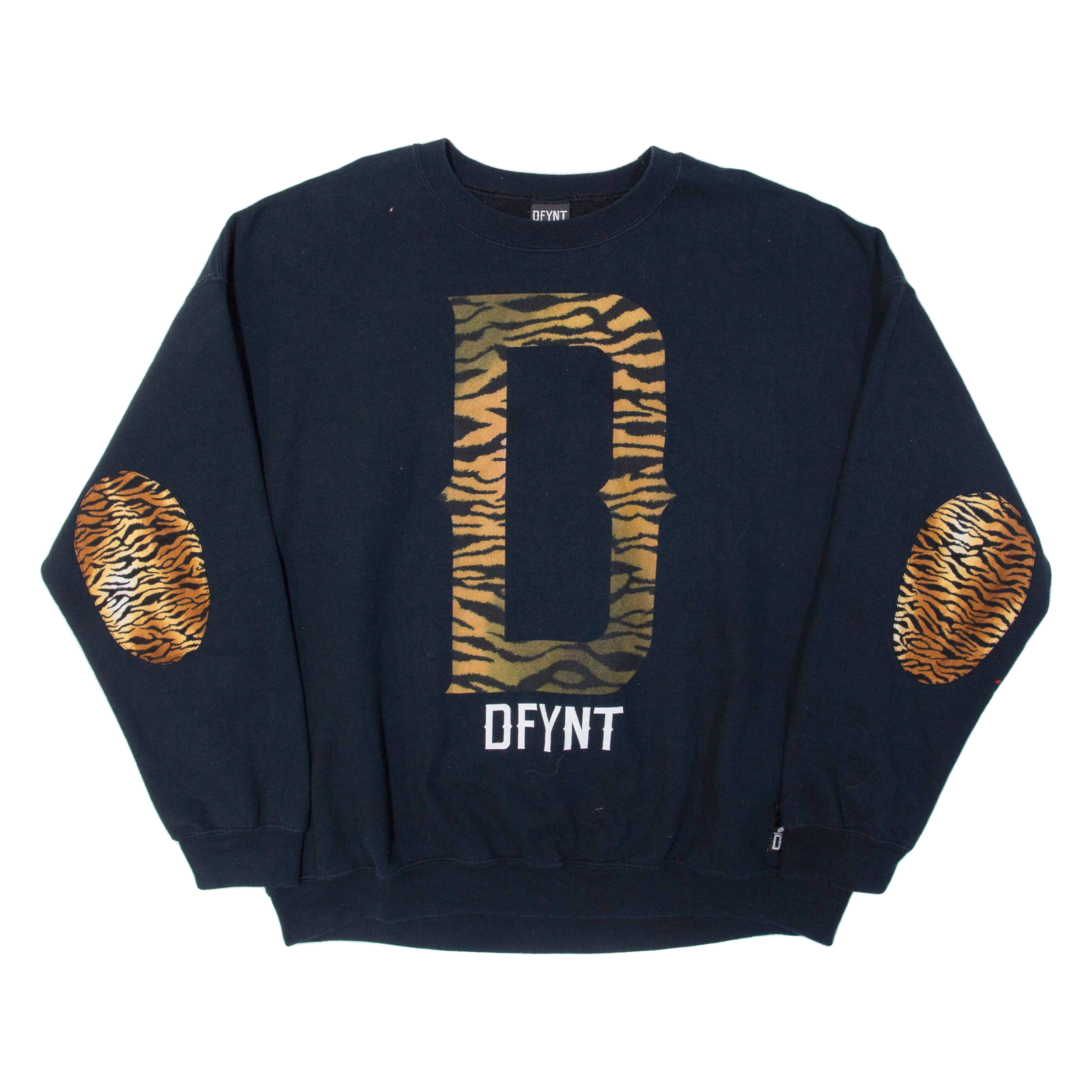 DFYNT Tiger Print Mens Sweatshirt Black Crew Neck 2XL Refurbished - N/A refurbished available on Cerqular