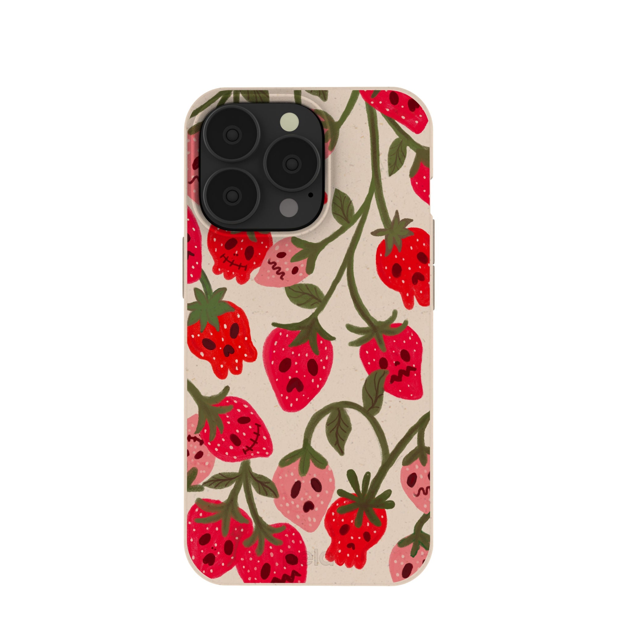 Seashell Strawboories iPhone 13 Pro Case Refurbished - Pela Case refurbished available on Cerqular