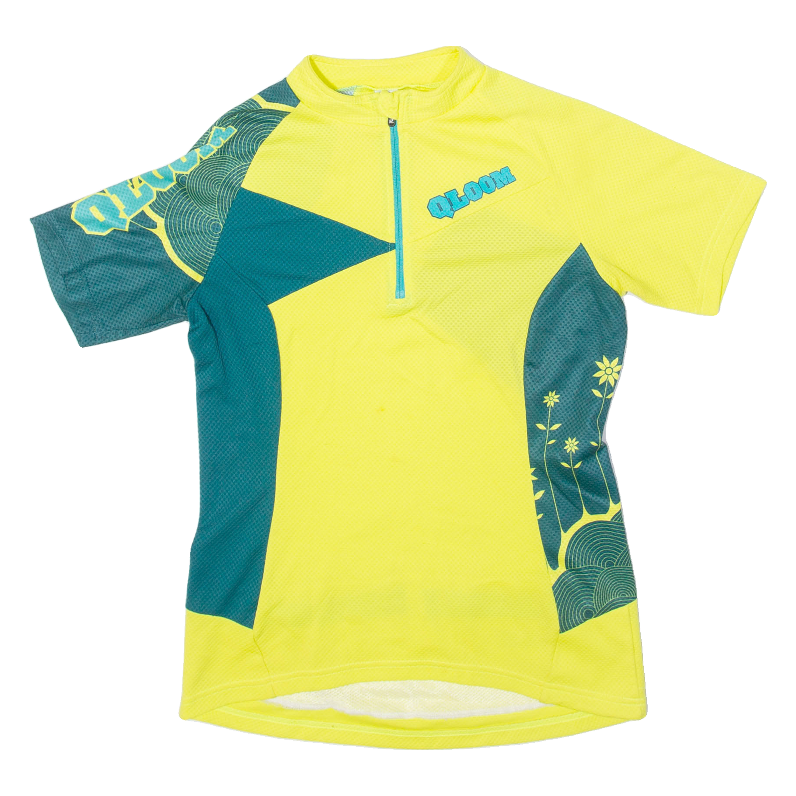 QLOOM Floral Cycling Womens Jersey Yellow 1/4 Zip M Refurbished - N/A refurbished available on Cerqular