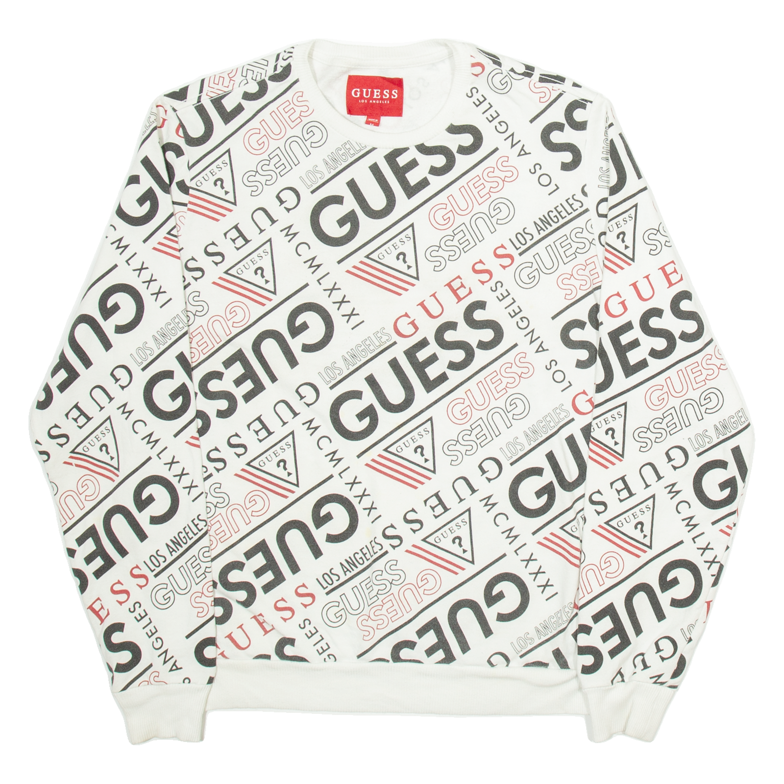 GUESS Mens Sweatshirt White M Refurbished - N/A refurbished available on Cerqular