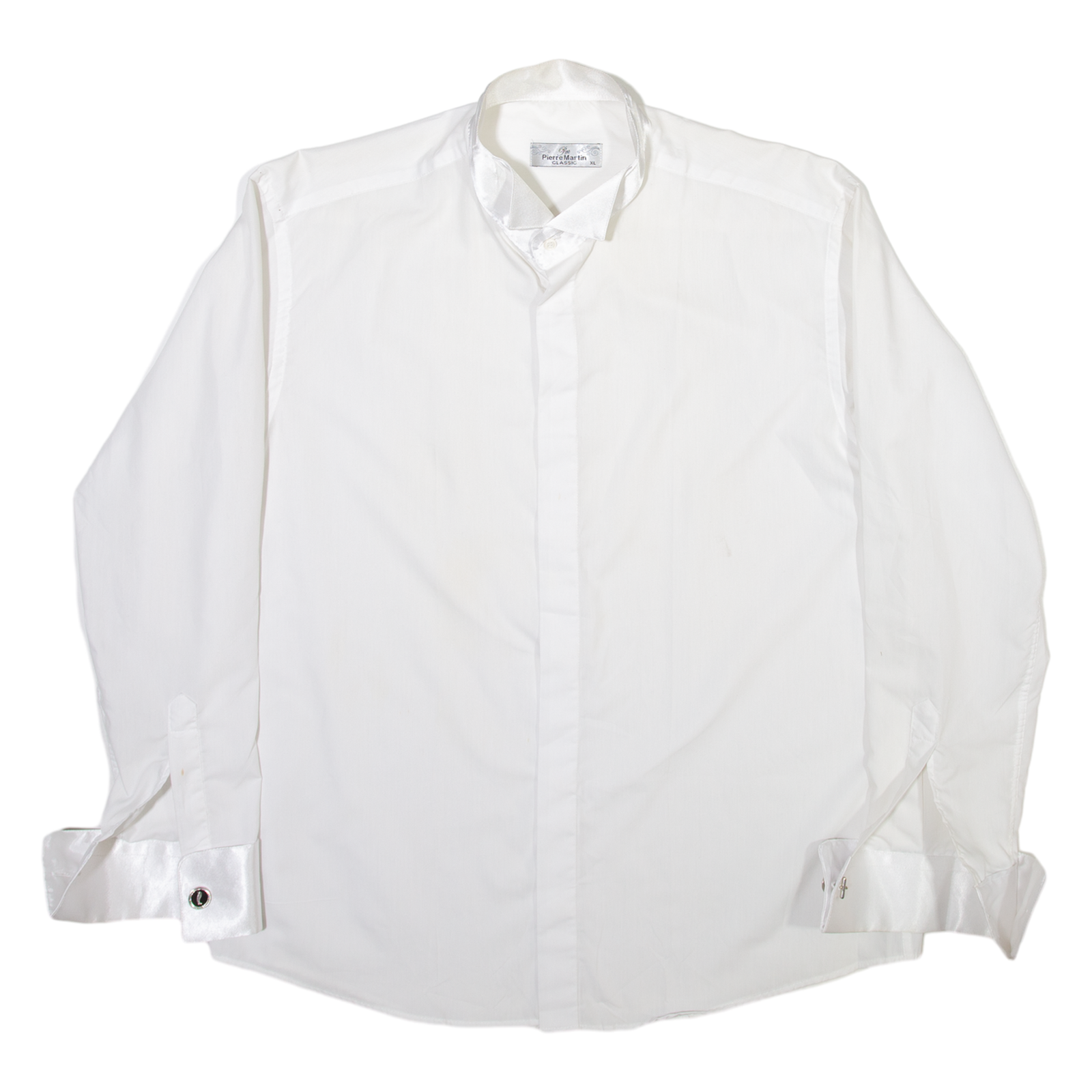 PIERRE MARTIN Mens Plain Shirt White Long Sleeve XL Refurbished - N/A refurbished available on Cerqular