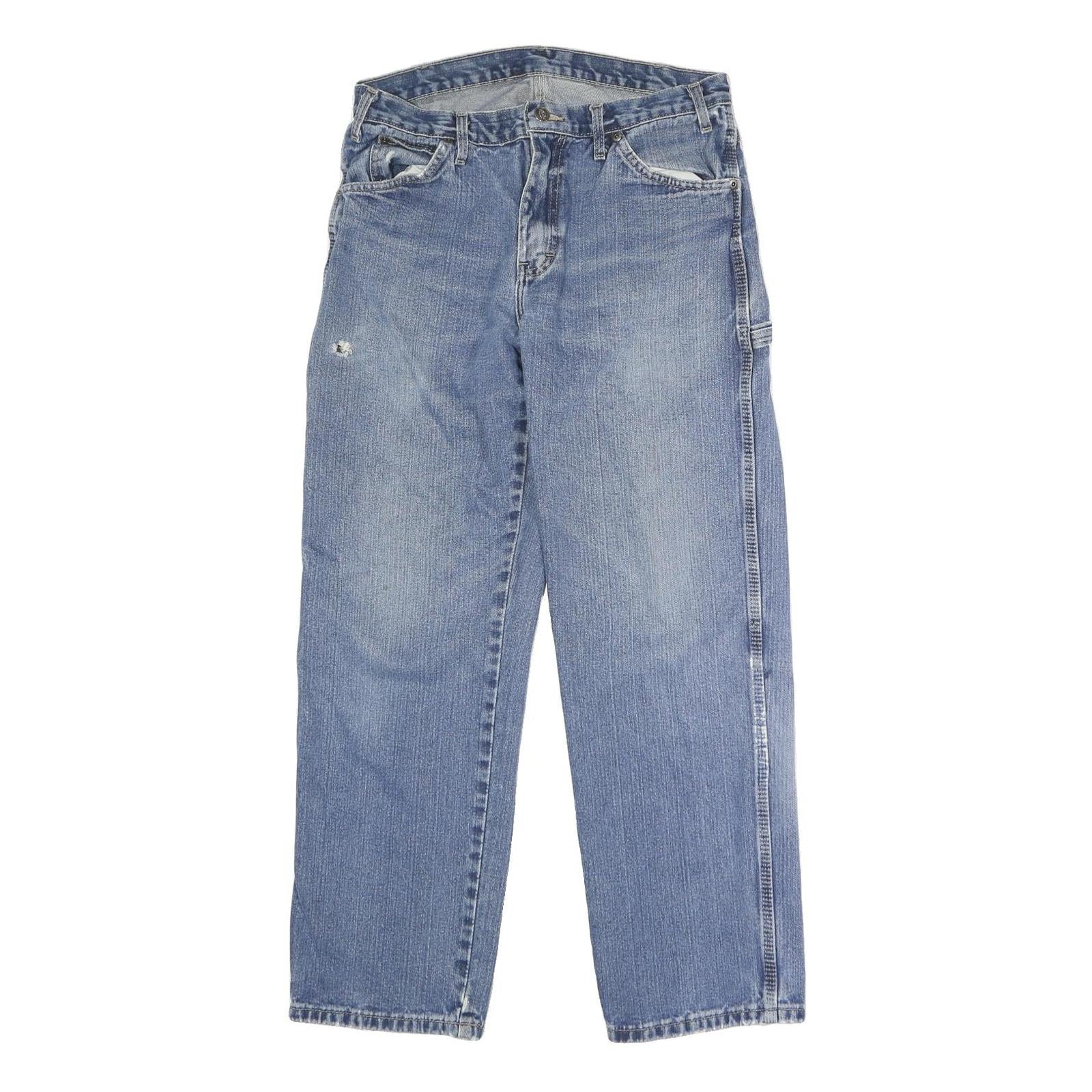 DICKIES Mens Regular Blue Denim Straight Button Jeans W32 L29 Workwear Refurbished - N/A refurbished available on Cerqular