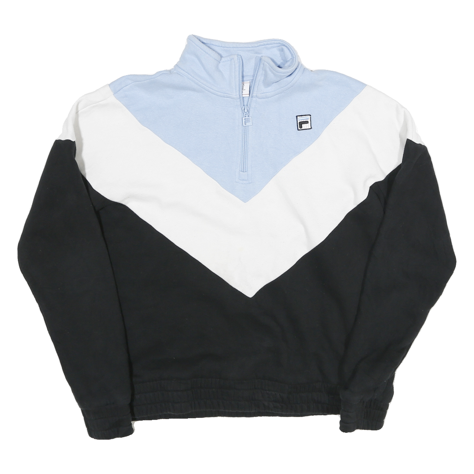 FILA Mens Blue & Black Half Zip Sweatshirt M Athletic Casual Retro Logo Refurbished - N/A refurbished available on Cerqular