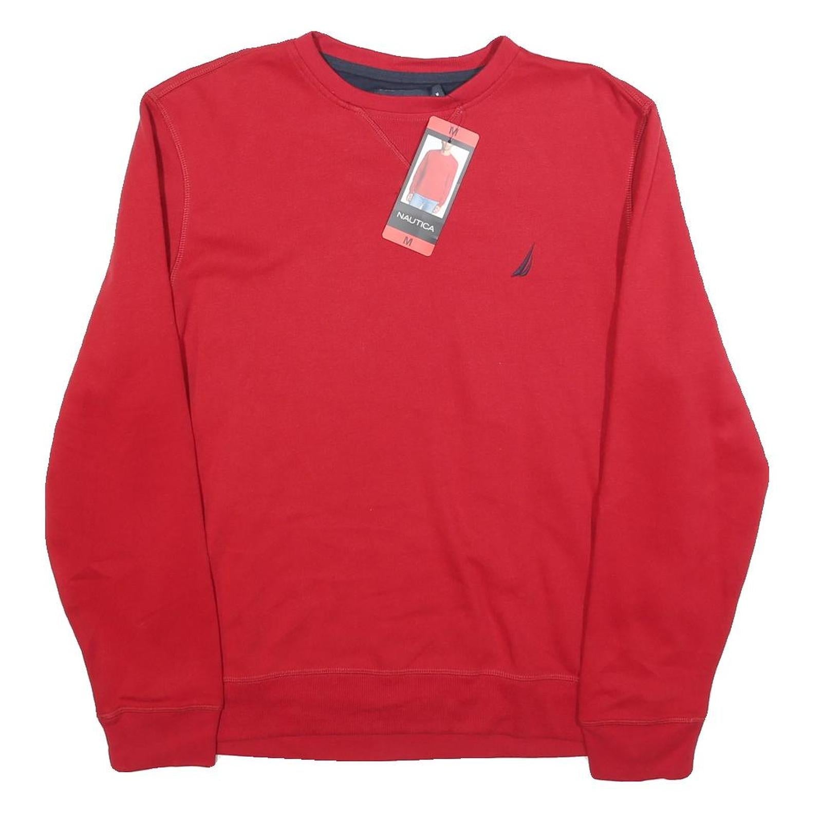 NAUTICA Mens Red Crew Neck M Cotton Blend Sweatshirt Pullover Casual Wear Refurbished - N/A refurbished available on Cerqular