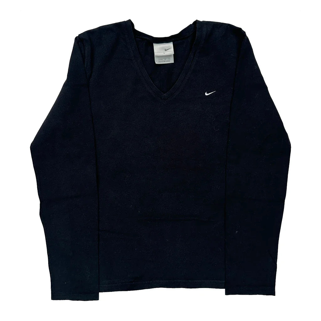 Buy Nike Long Sleeve T-Shirt - Large Black Cotton Refurbished - $33.49 Nike Long Sleeve T-Shirt - Large Black Cotton Refurbished - Thrifted (note: this is a term often used to describe second- refurbished available on Cerqular