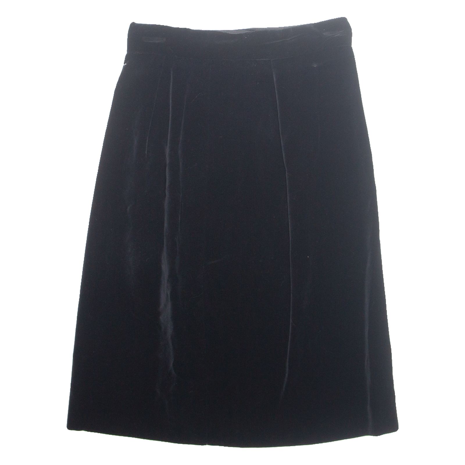 Womens A-Line Skirt Black Knee Length Velvet XS Refurbished - N/A refurbished available on Cerqular