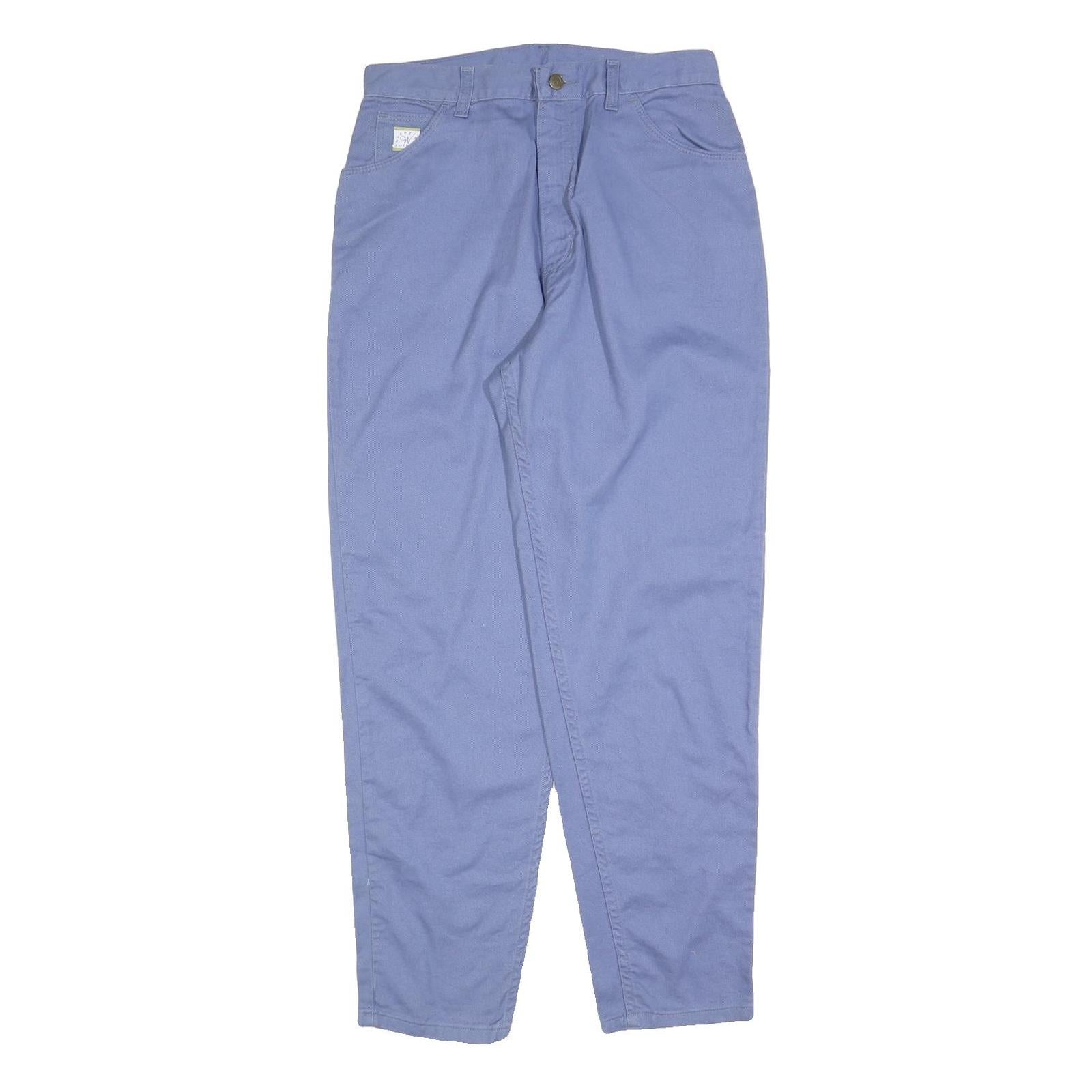 WRANGLER Womens Cotton Blend Blue Regular Fit Straight Leg Trousers W30 L30 Refurbished - N/A refurbished available on Cerqular