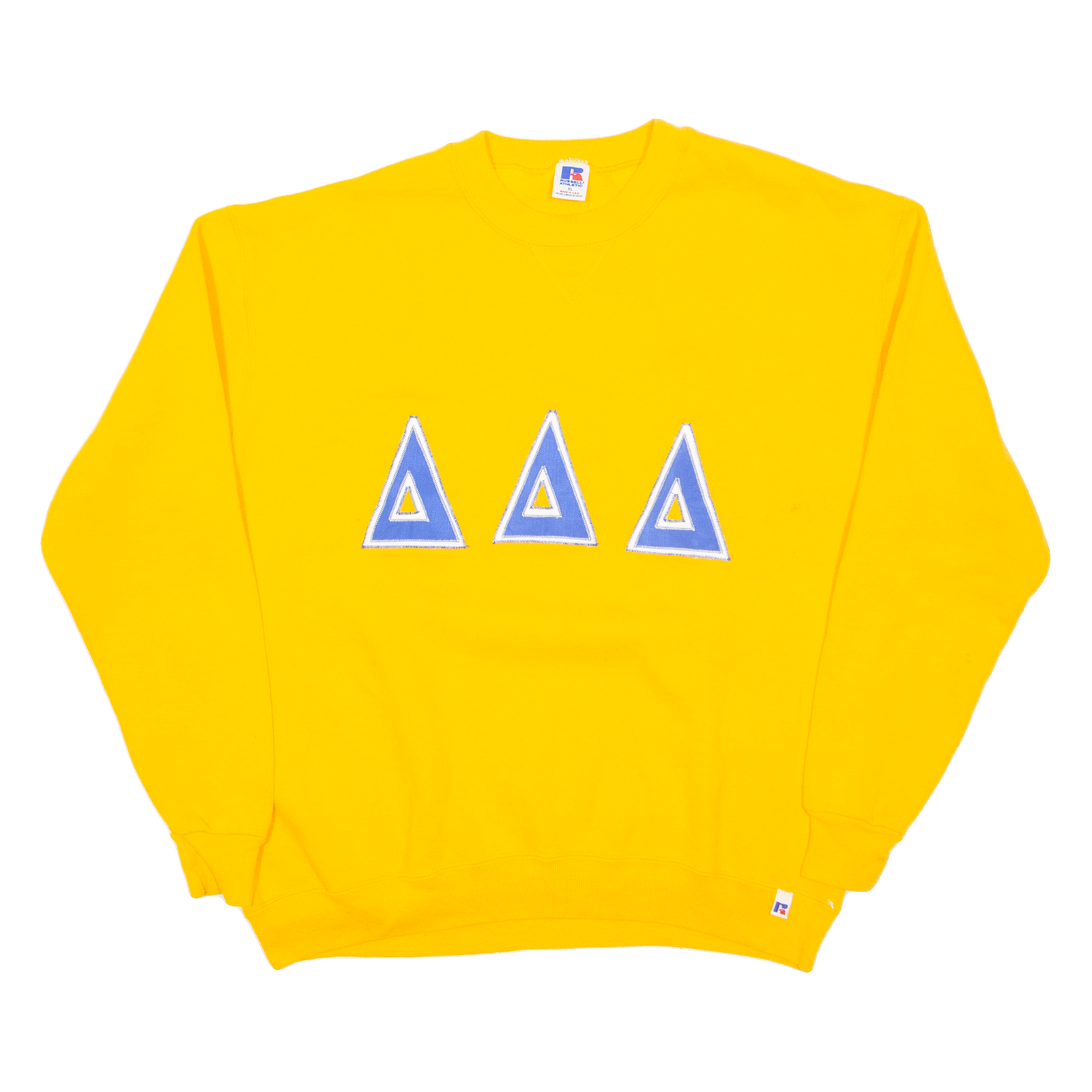RUSSELL ATHLETIC Tri Delta Fraternity Mens Sweatshirt Yellow XL Refurbished - N/A refurbished available on Cerqular