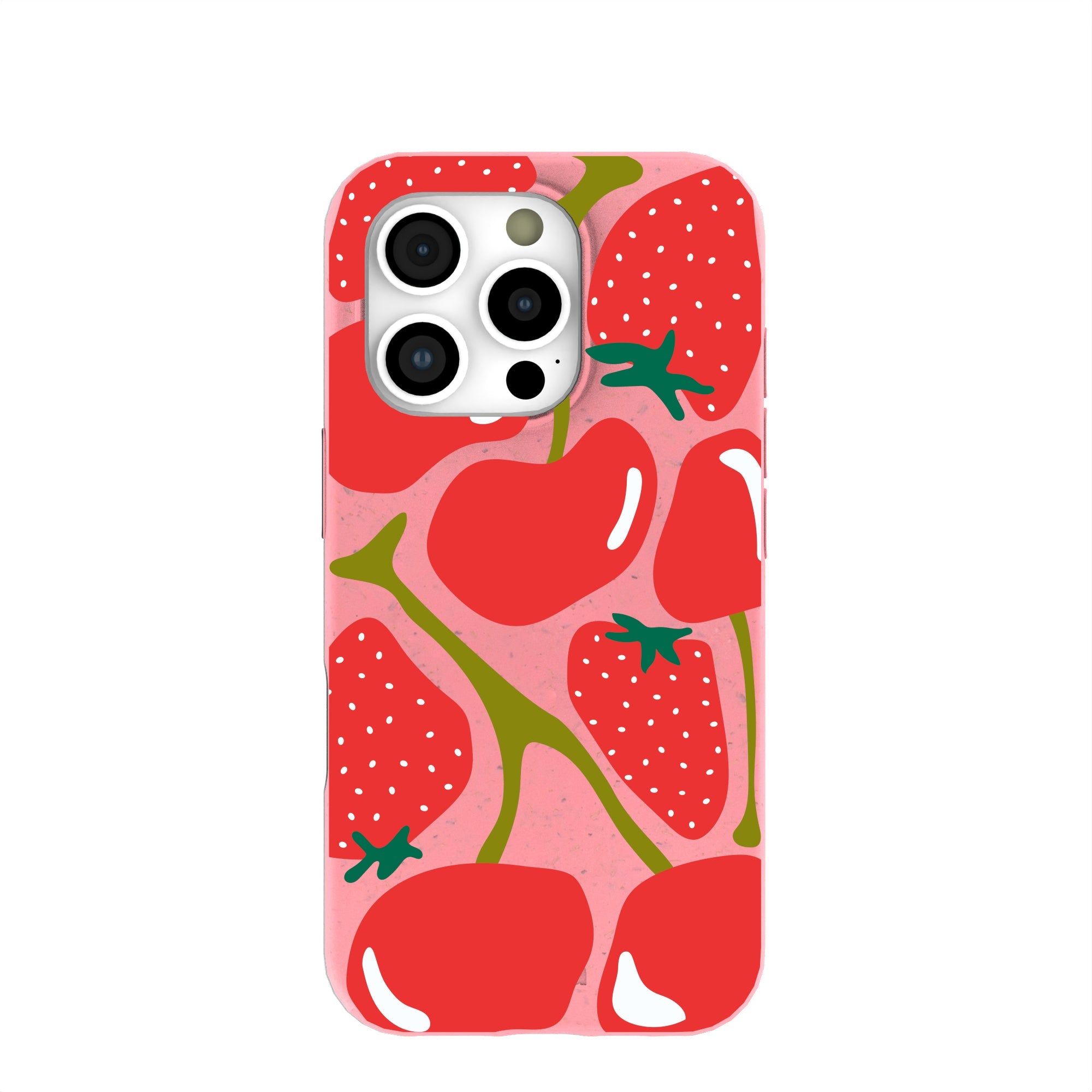 Bubblegum Pink Cherry Berry iPhone 16 Pro Case Refurbished - Pela Case refurbished available on Cerqular